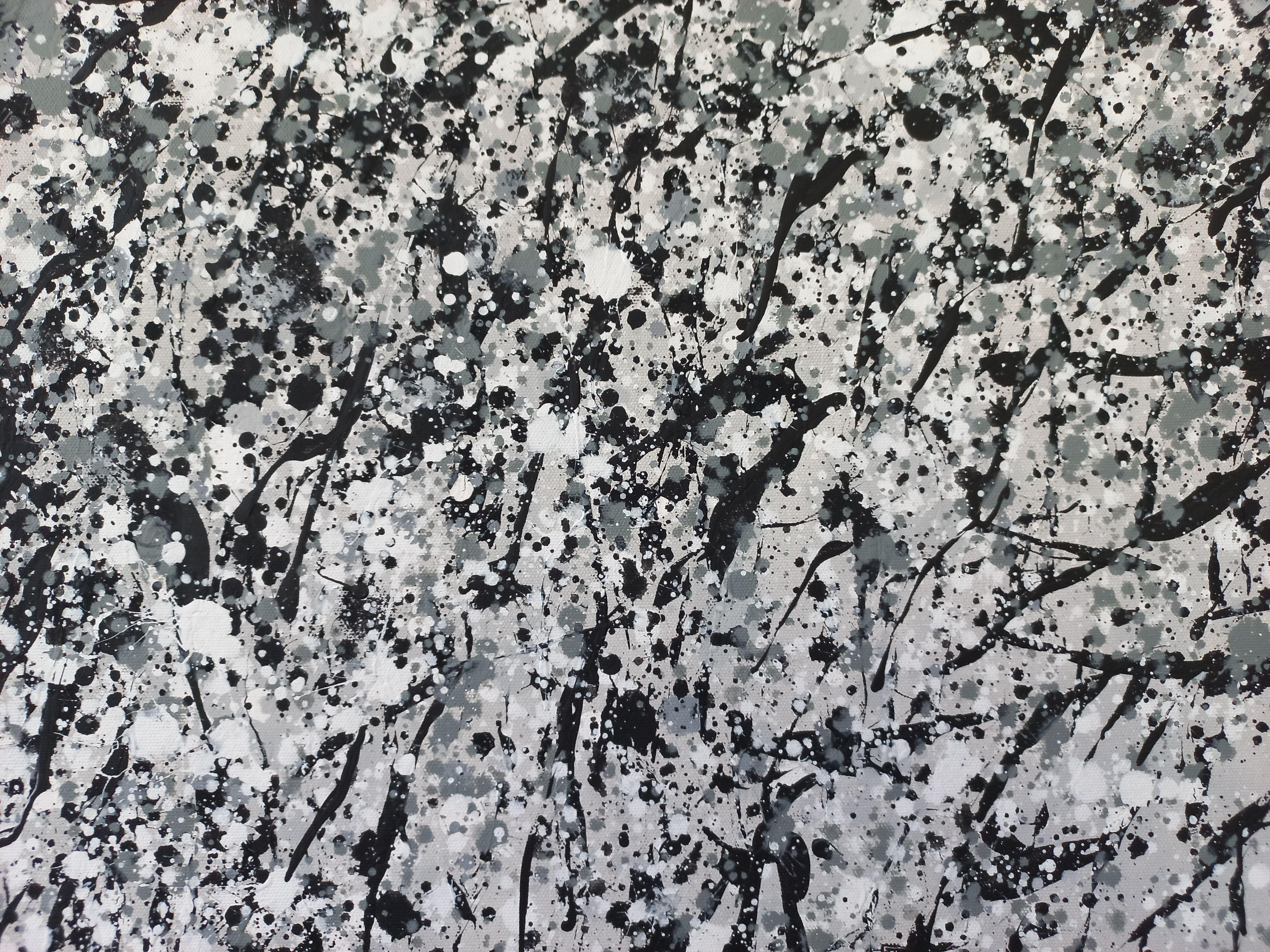 Silver Tree by M.Y., Painting, Acrylic on Canvas For Sale 4
