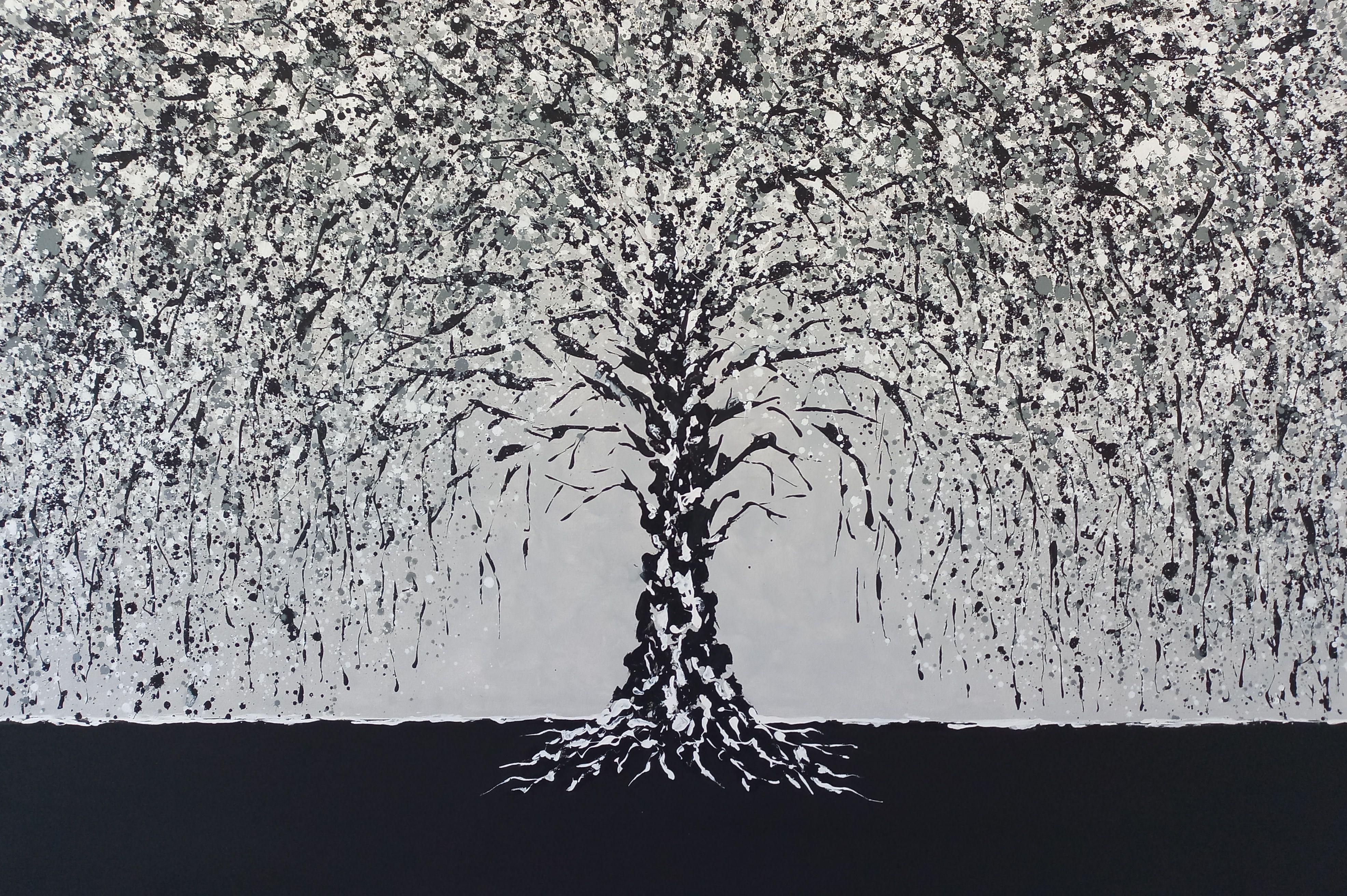 Painting size 100cm x 150cm (39,40in x 59,00in) un-stretched, no frame.  The original size of the canvas 110cm x 163cm (43,30in x 64,20in). the painting is with extra canvas on the sides for stretching.  The real color of the painting, maybe