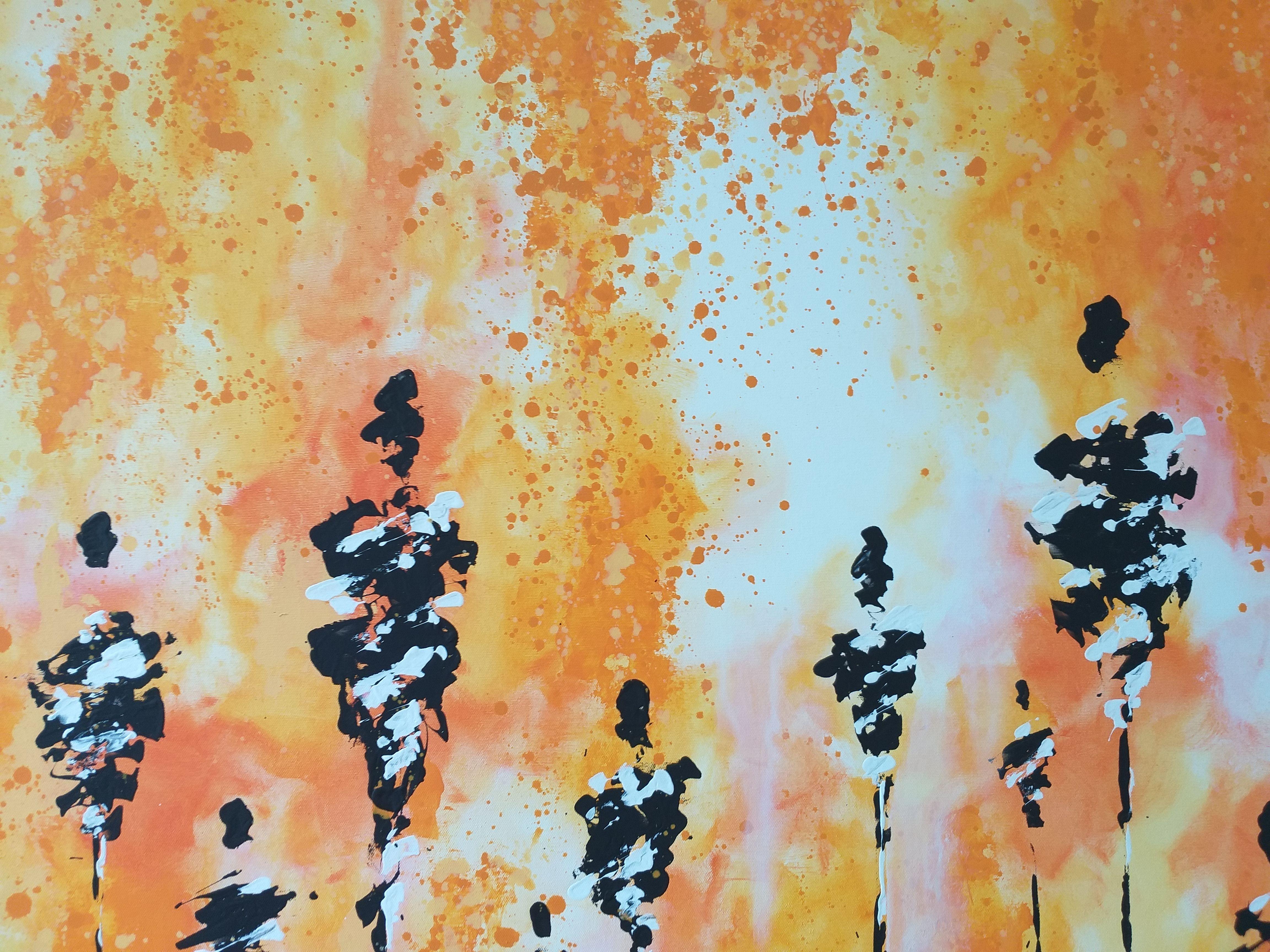 Peinture de 95cm x 200cm (37,40in x 78,70in) non étirée, sans cadre.  La taille originale de la toile est de 106cm x 213cm (41,70in x 83,80in). La peinture est avec de la toile supplémentaire sur les côtés pour l'étirement.  La couleur réelle de la