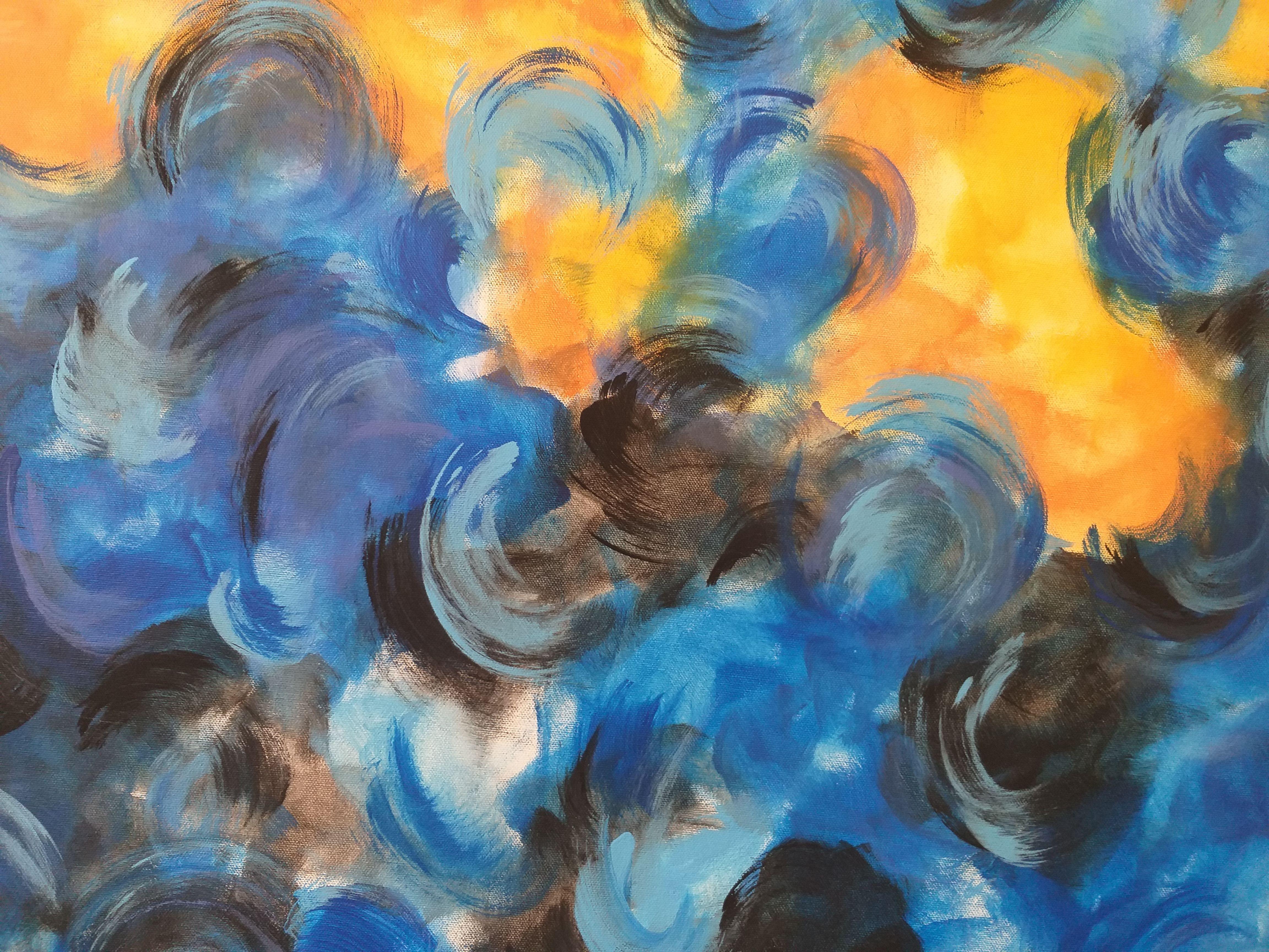 Waves in the sky by M.Y., Painting, Acrylic on Canvas For Sale 2