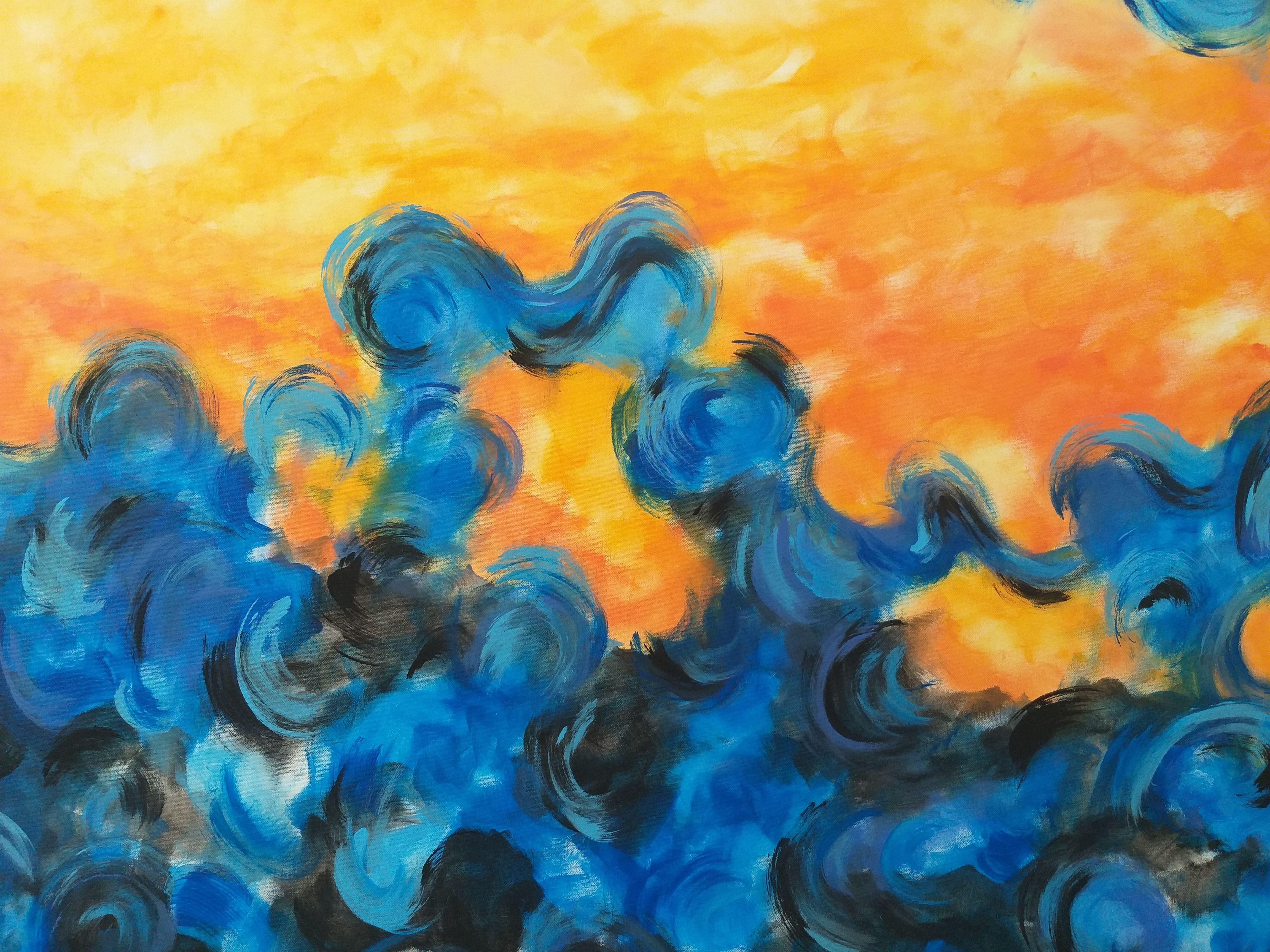 Waves in the sky by M.Y., Painting, Acrylic on Canvas For Sale 3