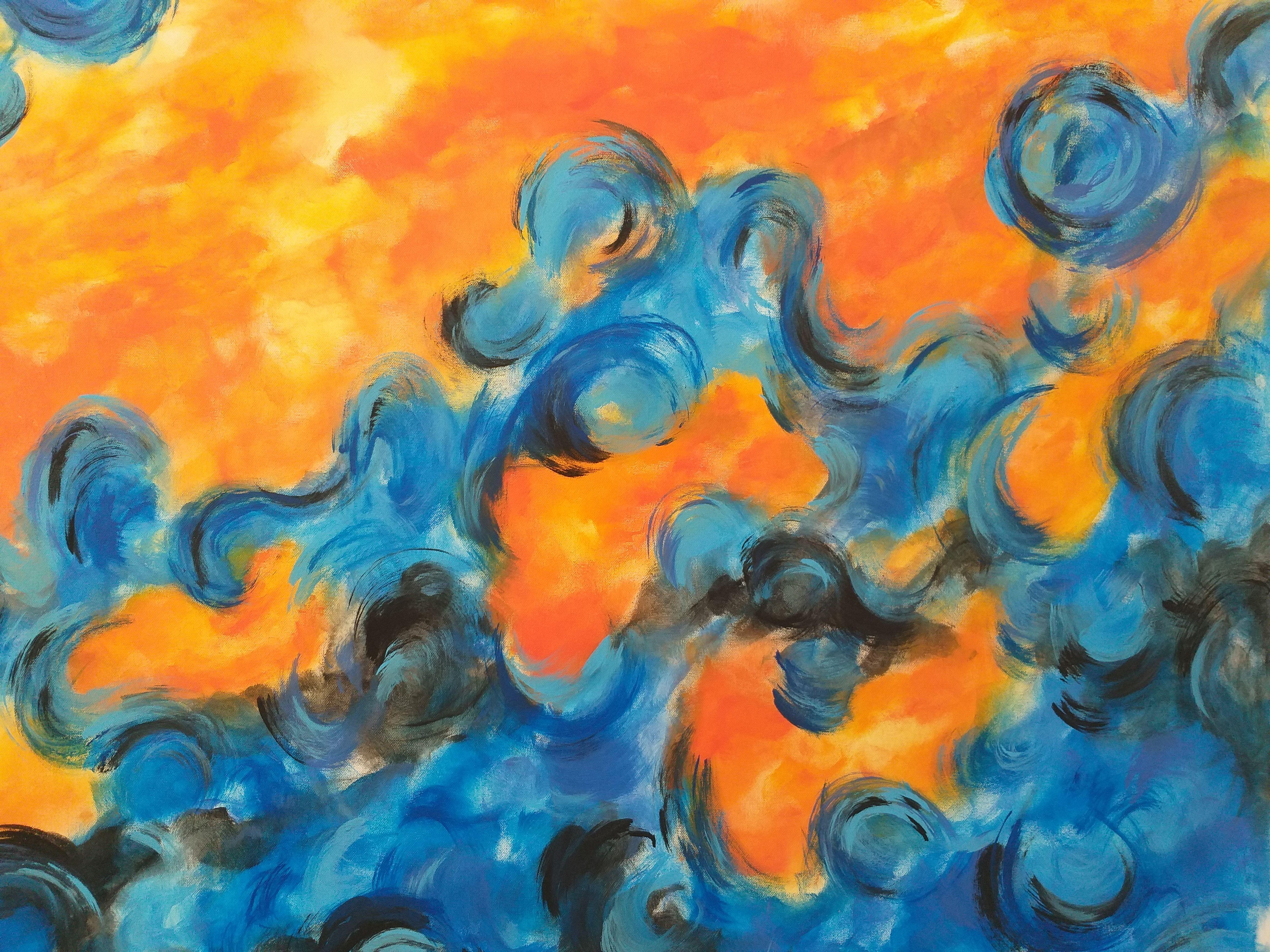 Waves in the sky by M.Y., Painting, Acrylic on Canvas For Sale 4