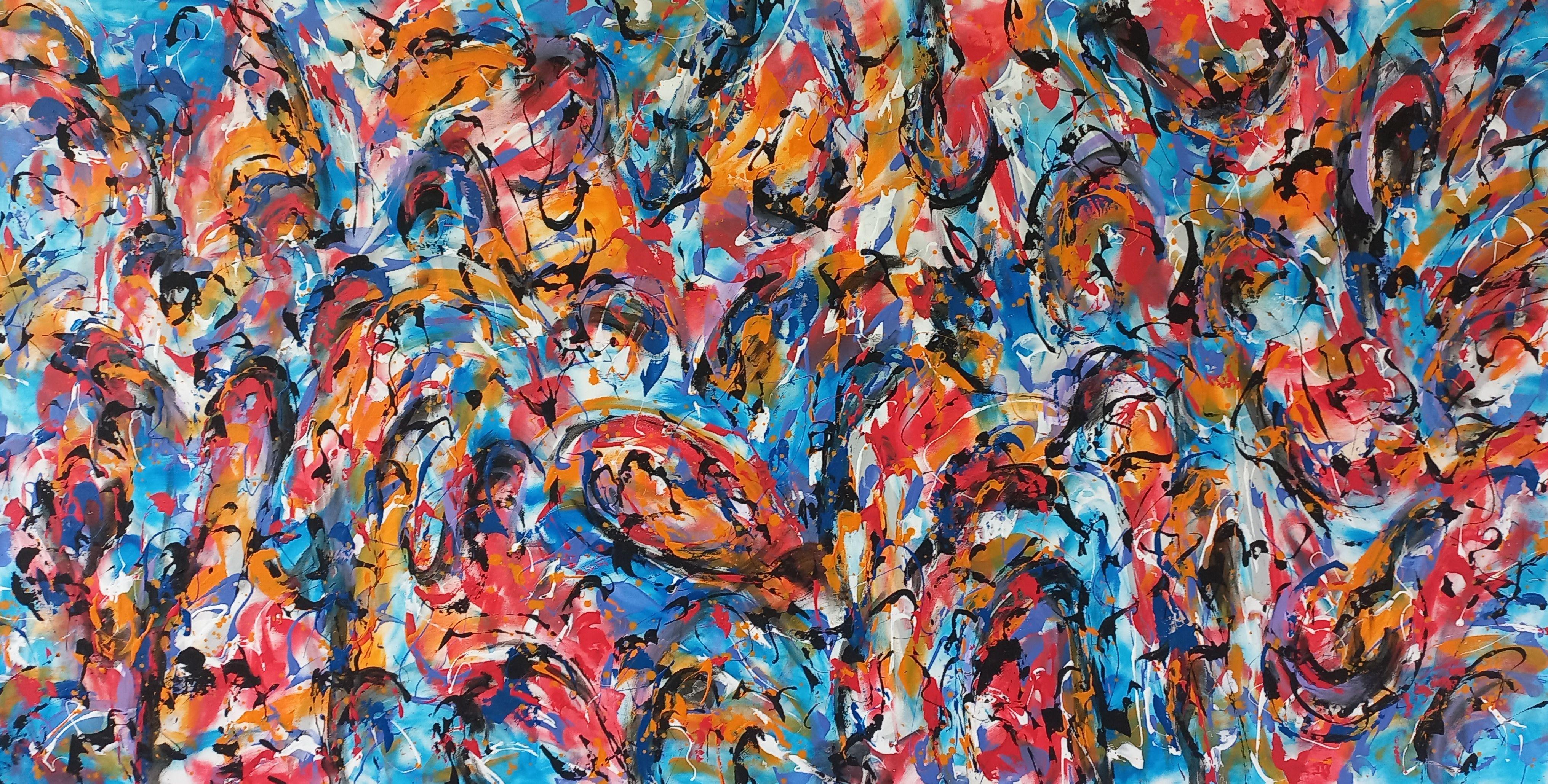 Wild Flowers 7 von M.Y., Gemälde, Acryl auf Leinwand