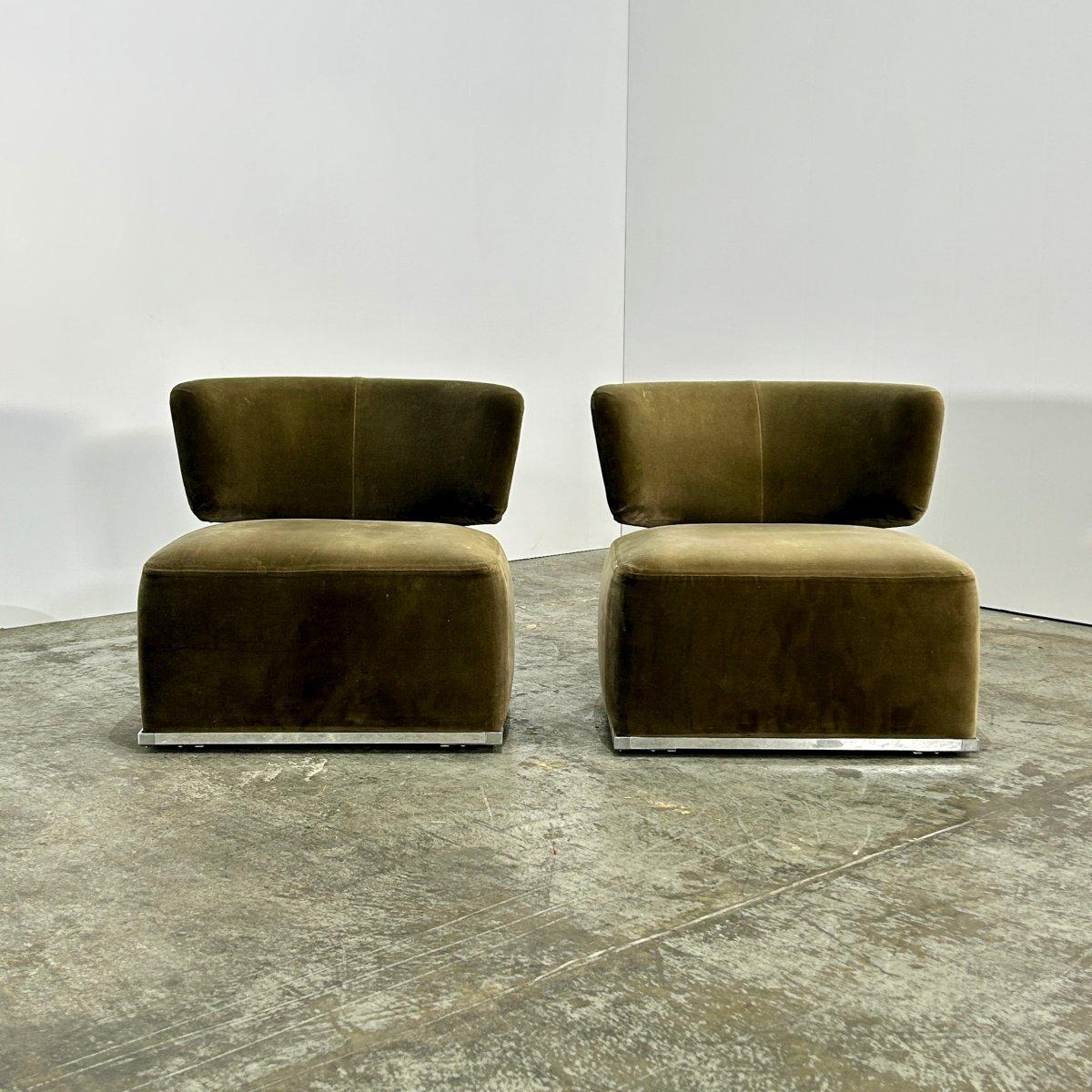 Italian Maxalto Amoenus Soft Chairs by Antonio Citterio, Set of Two For Sale