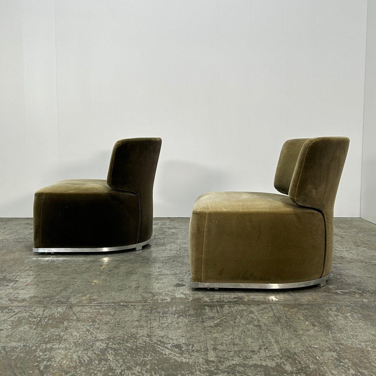 Steel Maxalto Amoenus Soft Chairs by Antonio Citterio, Set of Two For Sale