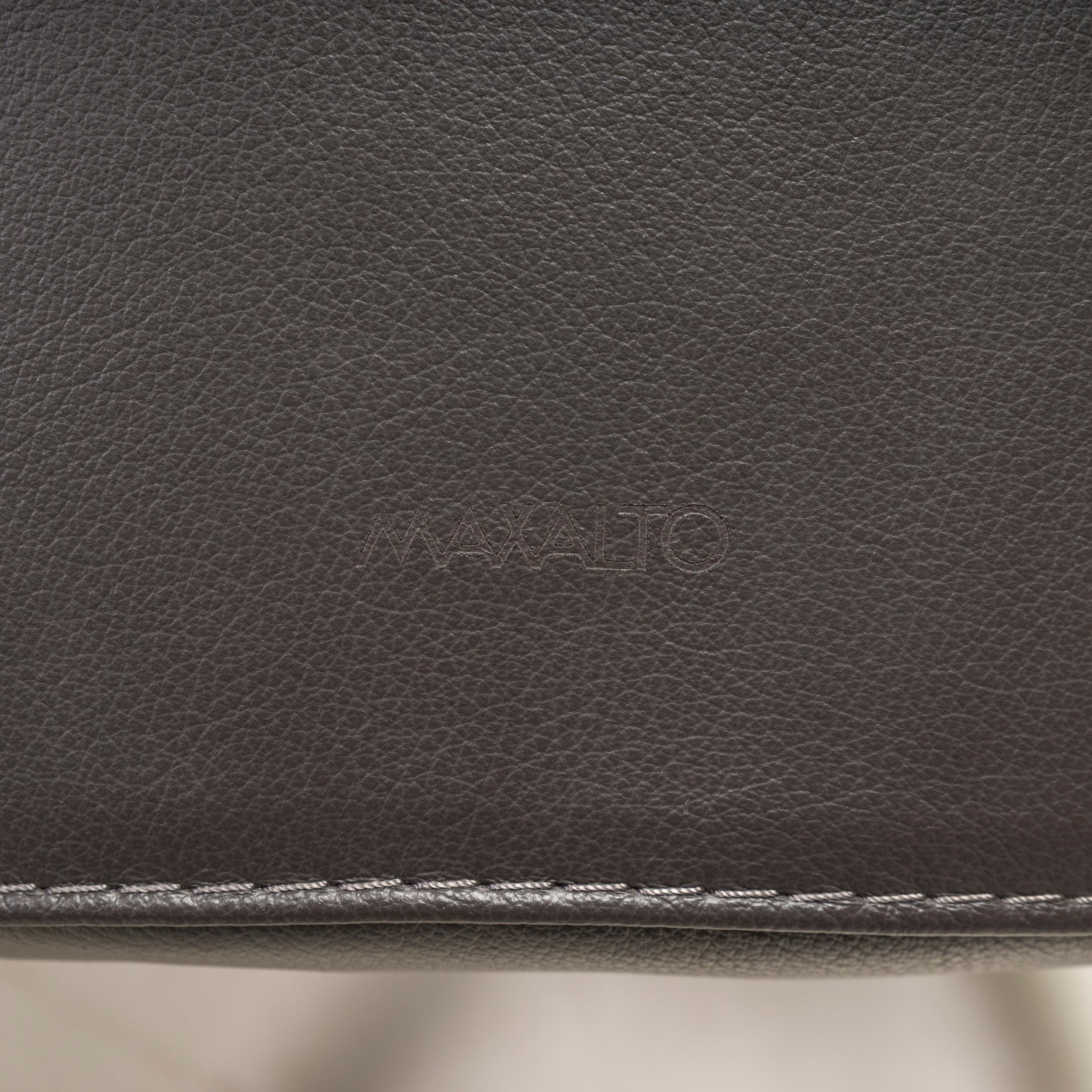 Maxalto by Antonio Citterio Febo Brown Leather Dining Chair 6