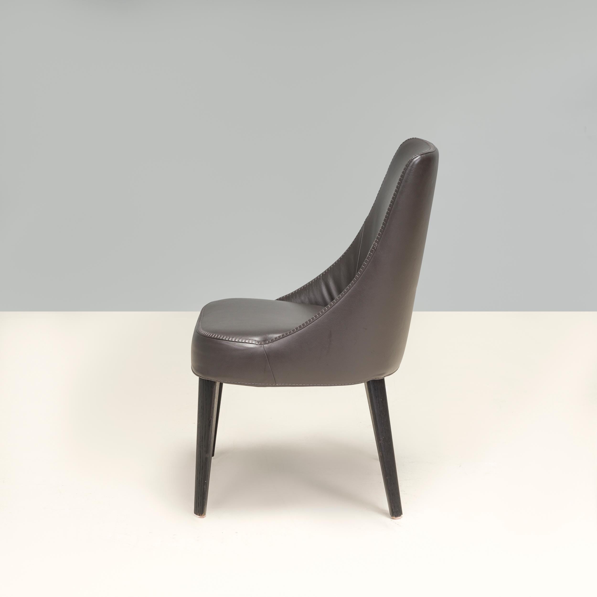 Maxalto by Antonio Citterio Febo Brown Leather Dining Chair 9