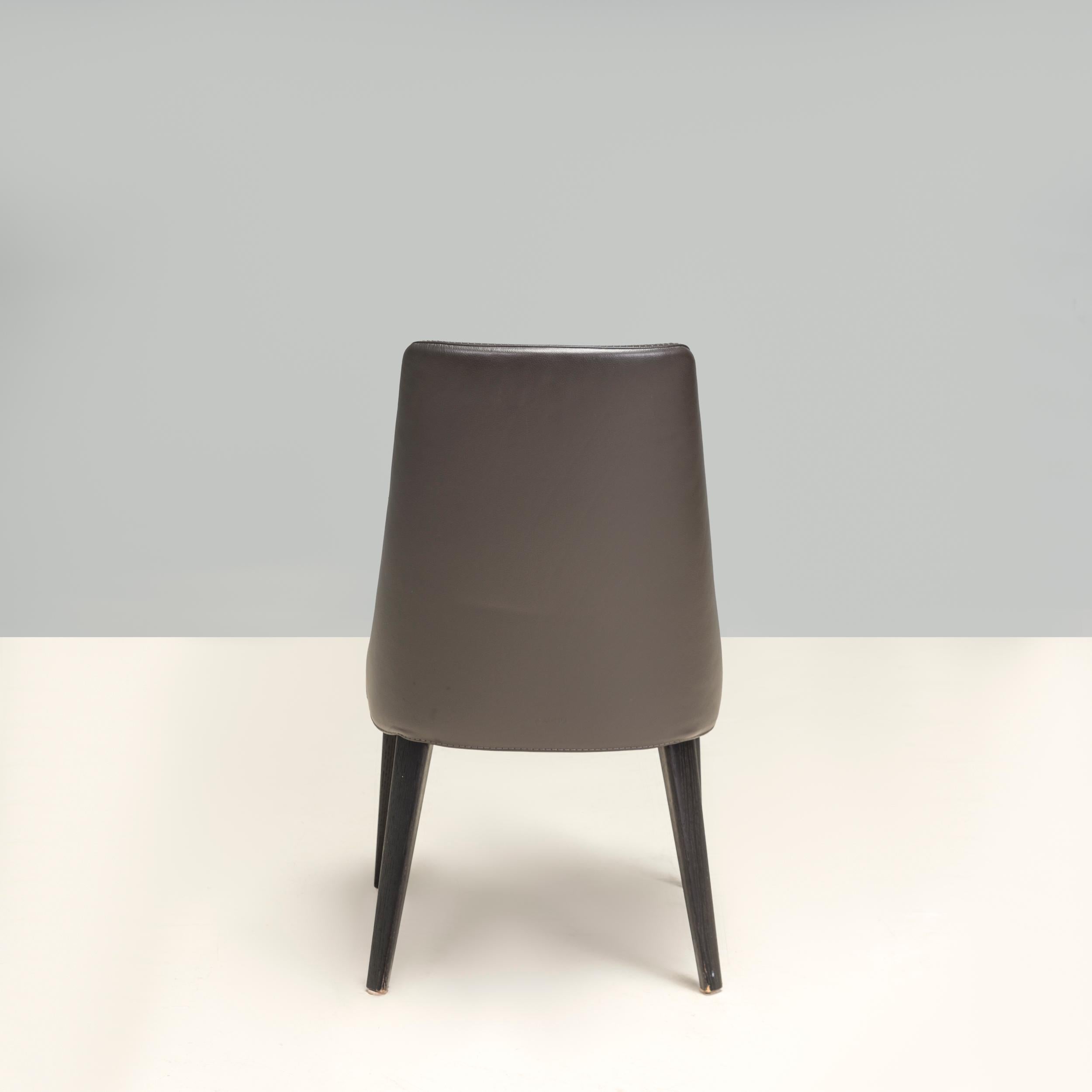 Maxalto by Antonio Citterio Febo Brown Leather Dining Chair 10