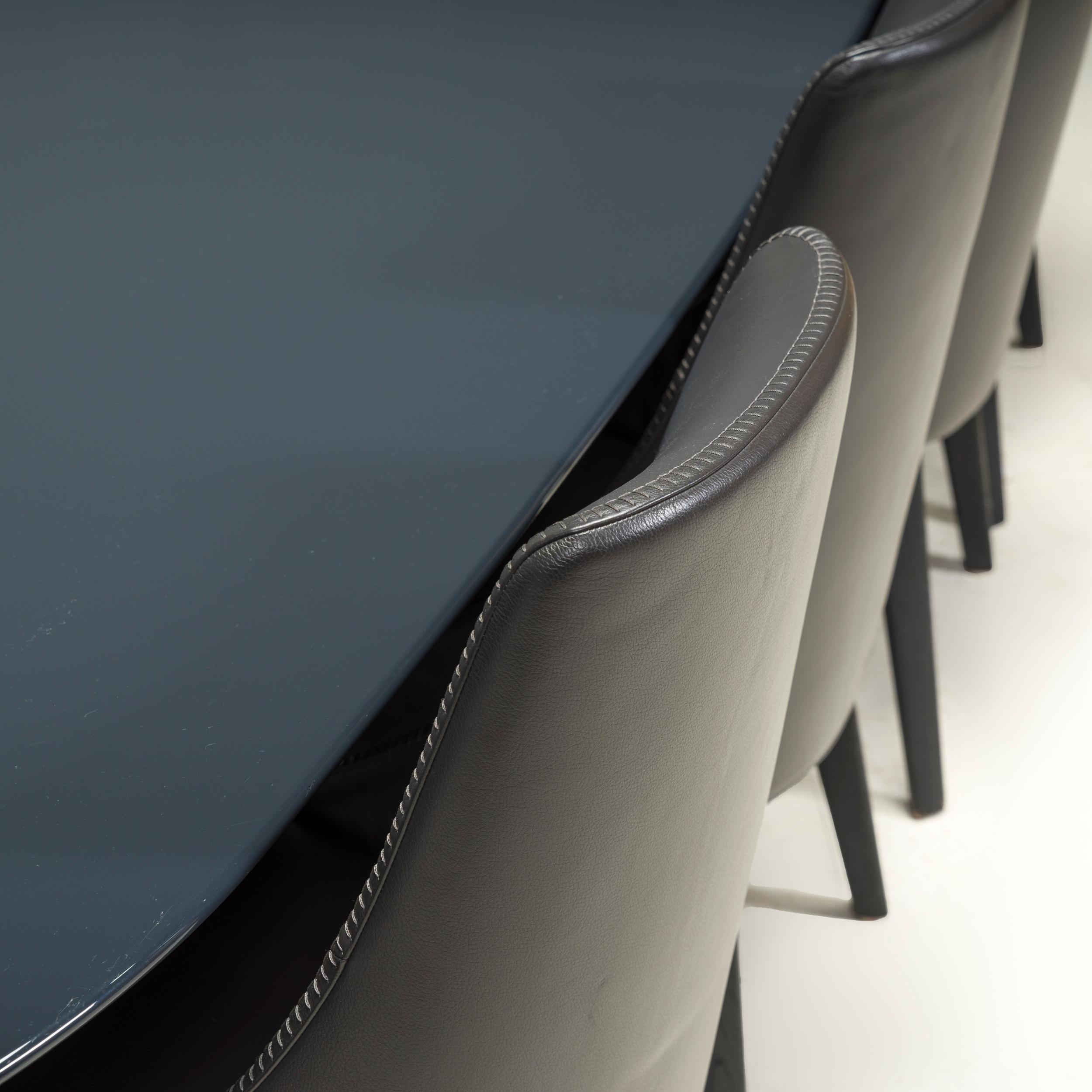 Italian Maxalto by Antonio Citterio Febo Brown Leather Dining Chair