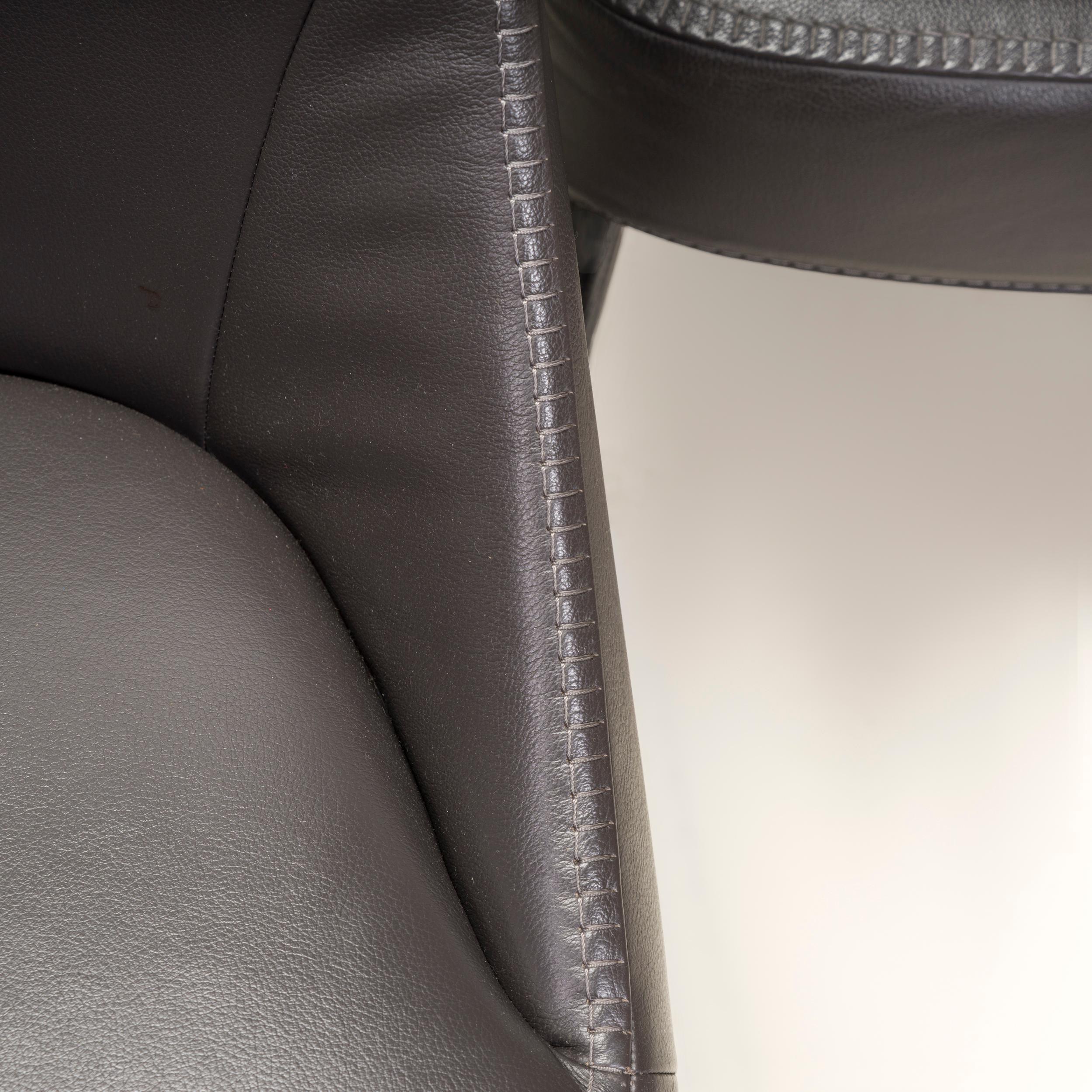 Maxalto by Antonio Citterio Febo Brown Leather Dining Chair 2