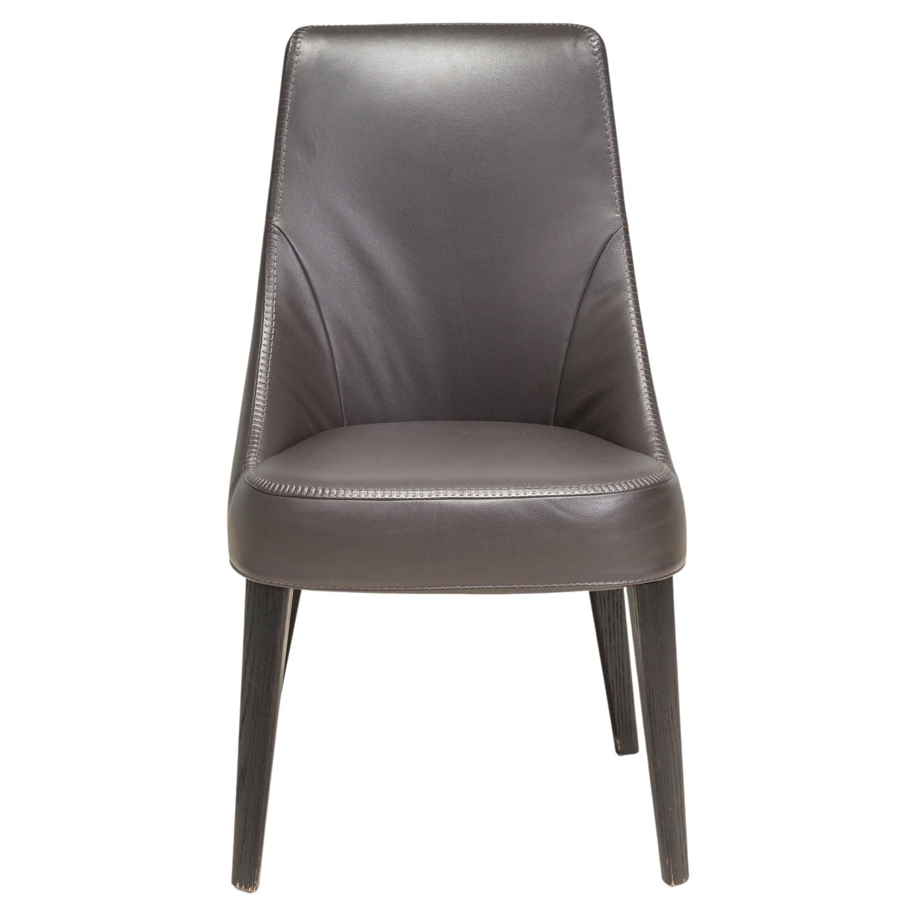 Maxalto by Antonio Citterio Febo Brown Leather Dining Chair