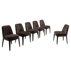 Maxalto by Antonio Citterio Febo Grey Velvet Dining Chairs, Set of 6