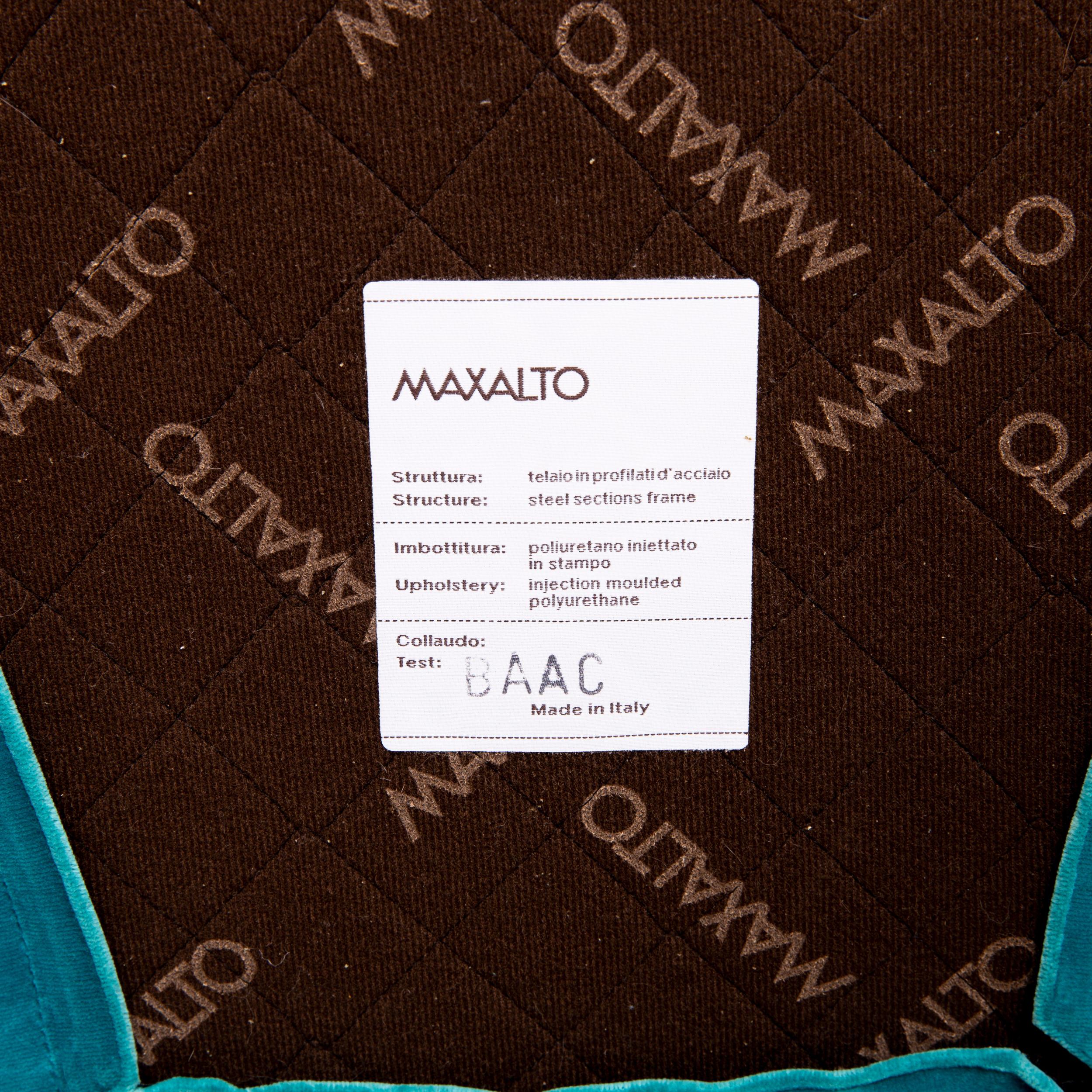 Modern Maxalto by B&B Italia Velvet Chair Set Turquoise For Sale