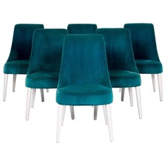 Ensemble de chaises en velours turquoise Maxalto par B&B Italia