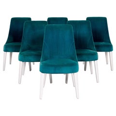 Ensemble de chaises en velours turquoise Maxalto par B&B Italia