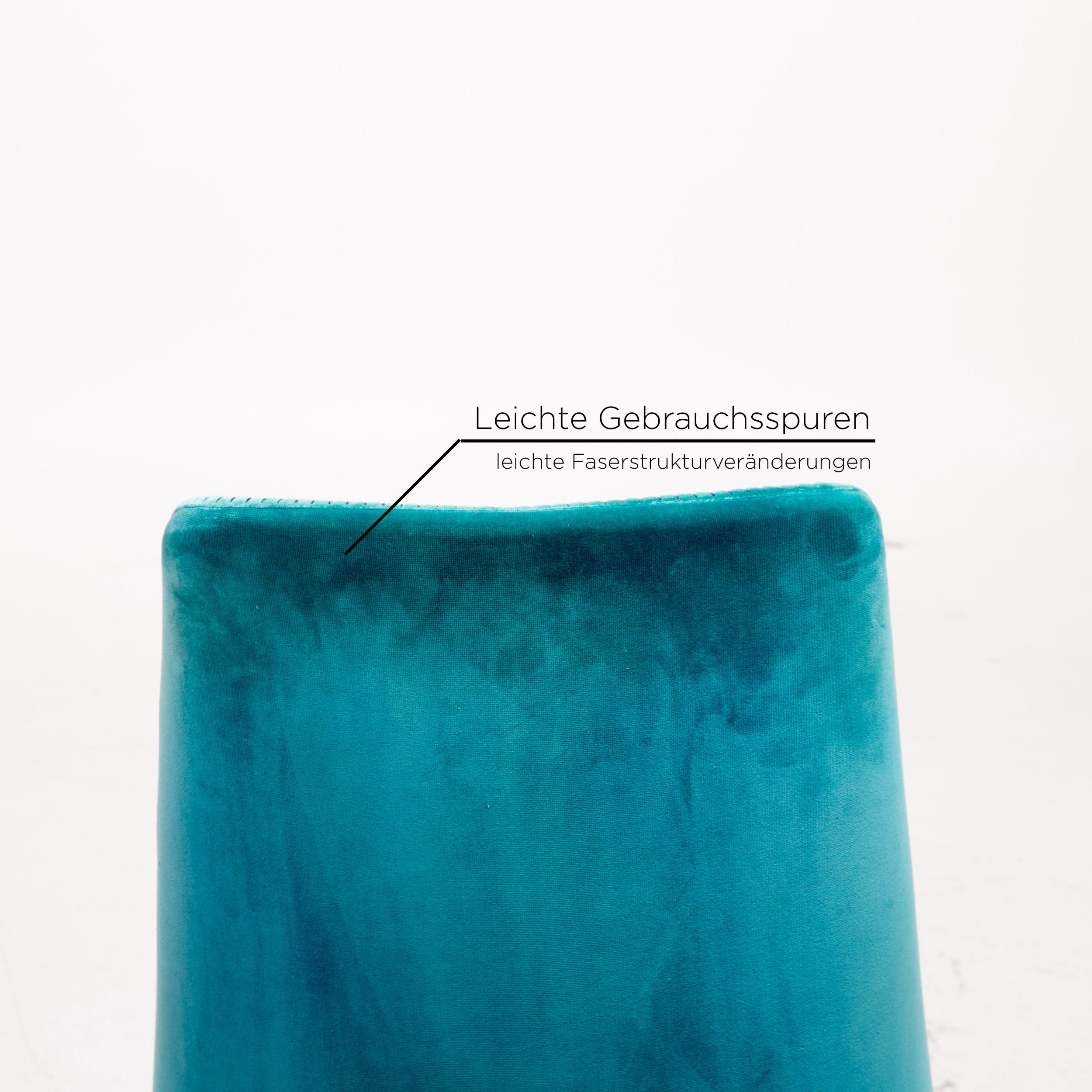 Maxalto by B&B Italia Velvet Chair Turquoise In Good Condition For Sale In Cologne, DE