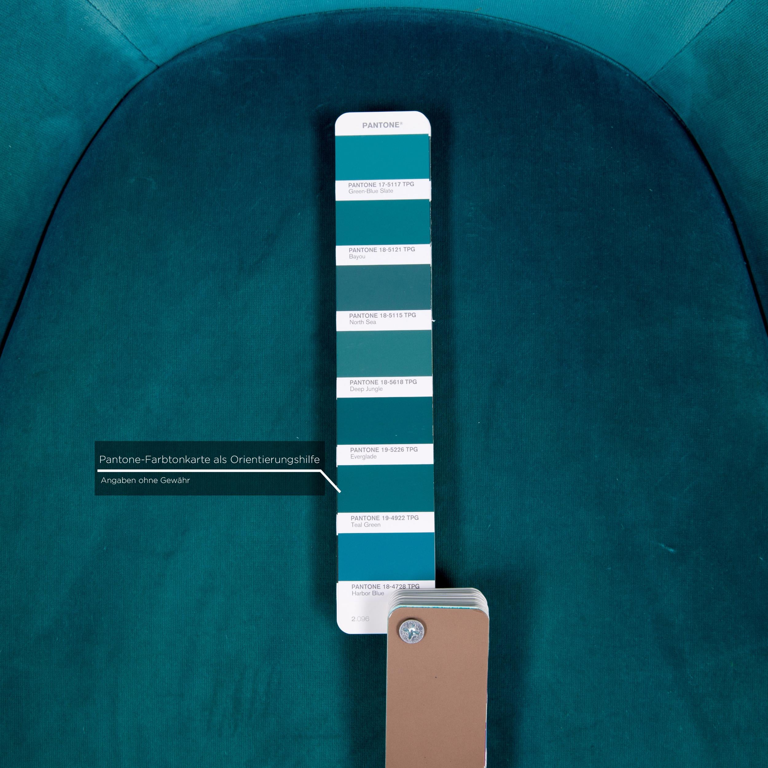 Maxalto by B&B Italia Velvet Chair Turquoise For Sale 2