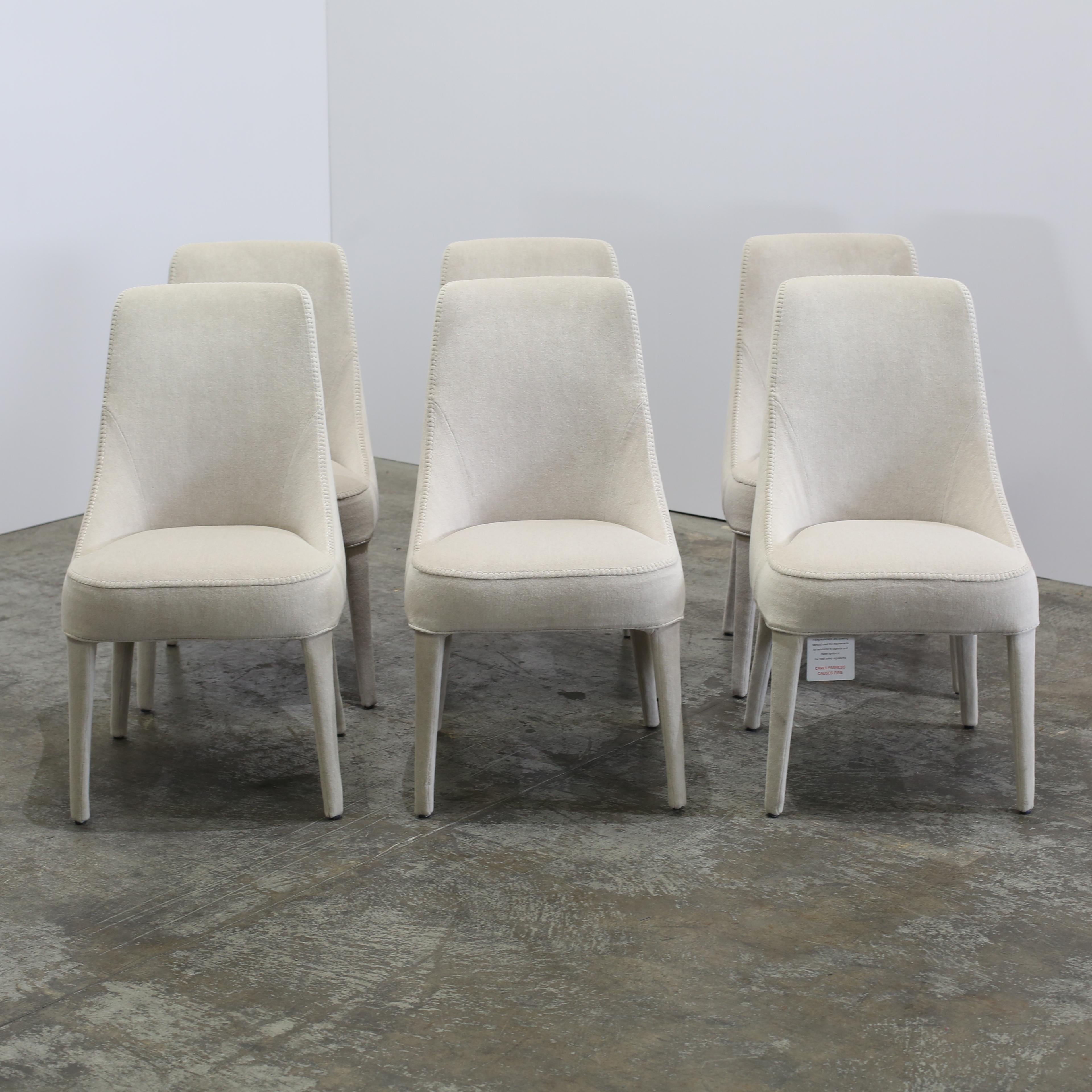 Velvet Maxalto Febo Chair, Set of Six For Sale