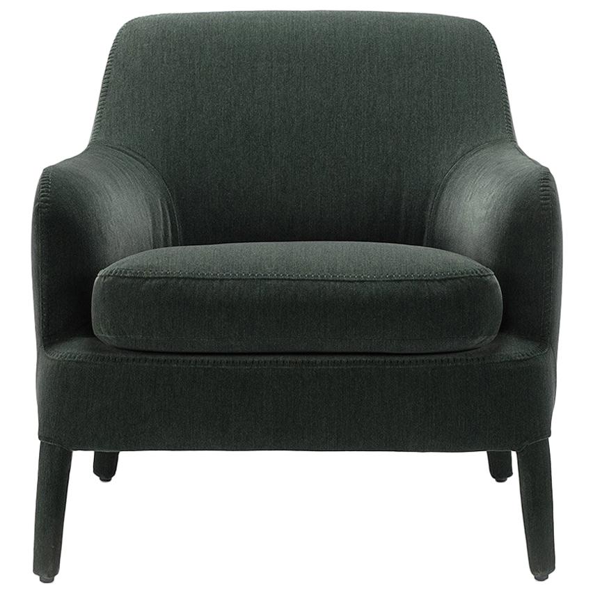 MaxAlto, Febo Lounge Armchair in Dark Green Velvet