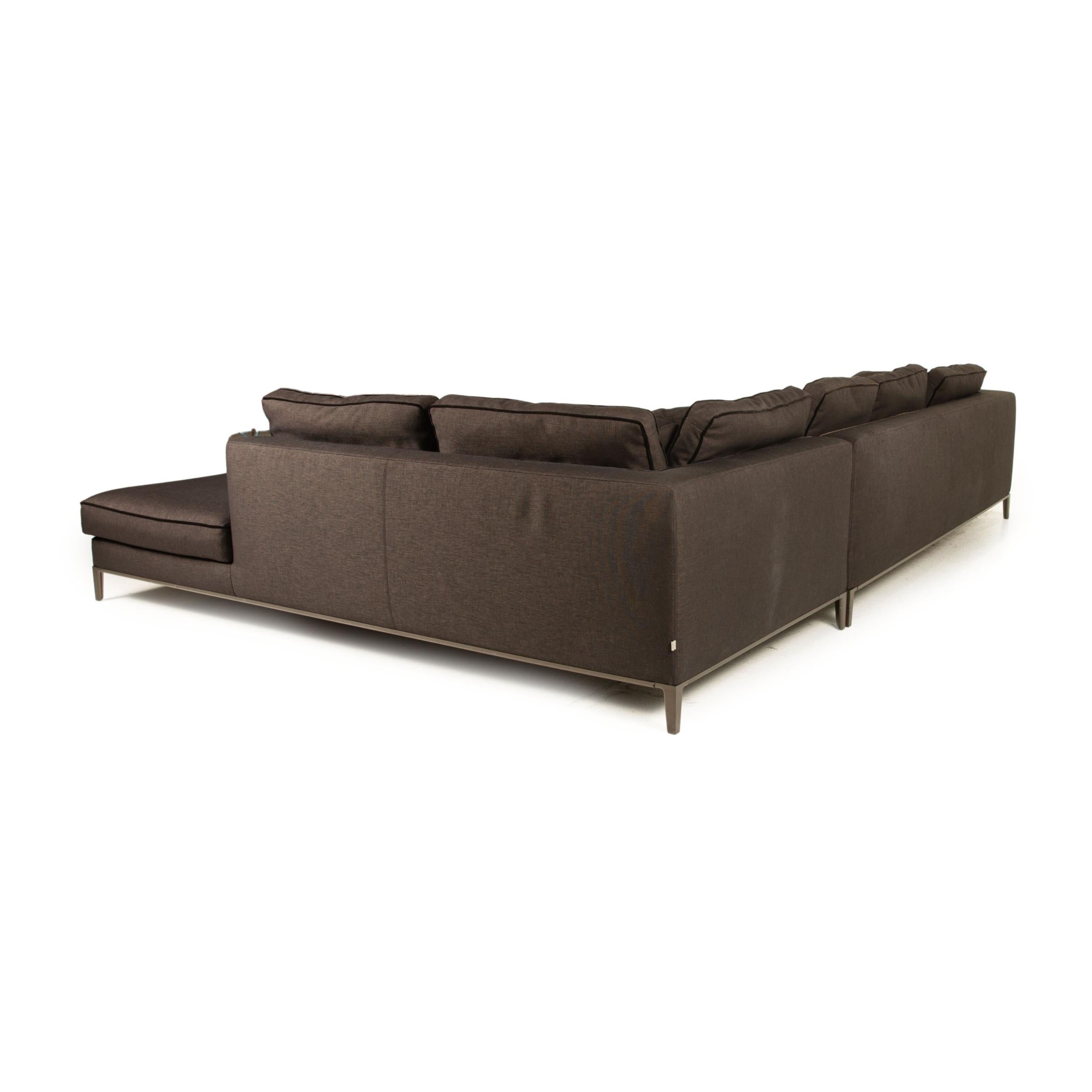 Maxalto Lucrezia Fabric Sofa Gray Corner Sofa Couch In Good Condition For Sale In Cologne, DE