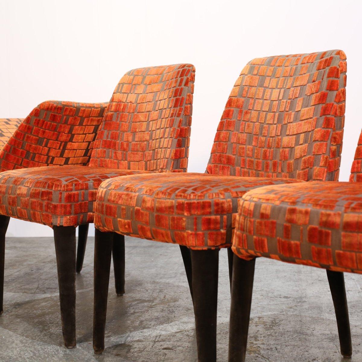 Juego de cuatro sillas de comedor Maxalto Febo Naranja de Antonio Citterio Moderno en venta