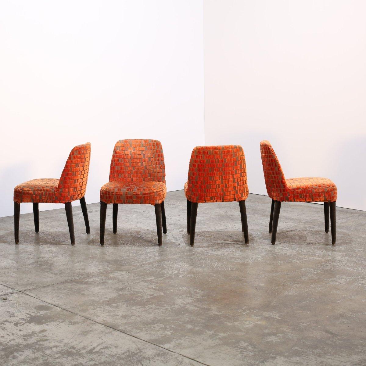 Juego de cuatro sillas de comedor Maxalto Febo Naranja de Antonio Citterio en venta 2