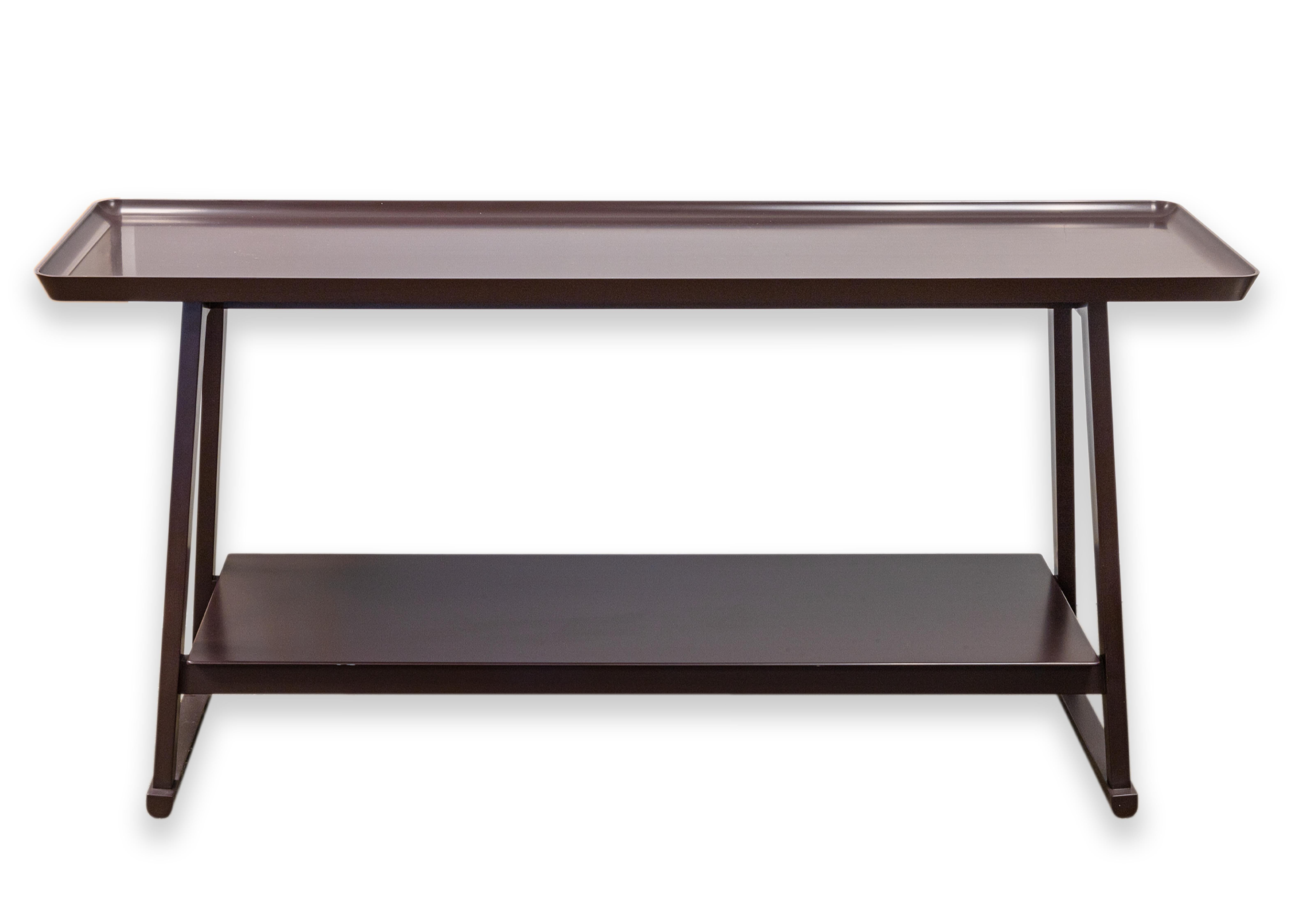 Maxalto Recipio Dunkelrot Wood Contemporary Modern Console Sofa Tisch (Holz) im Angebot