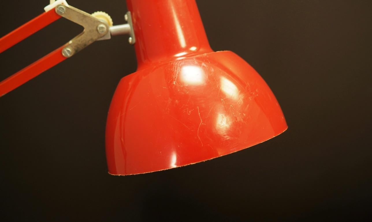 Maxam Red Metal Desk Lamp 1970s Vintage In Good Condition In Szczecin, Zachodniopomorskie