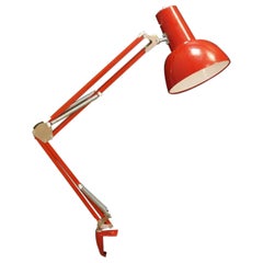 Maxam Red Metal Desk Lamp 1970s Vintage