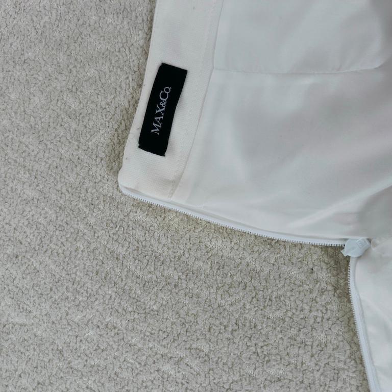 MAX&Co. Ivory Scalloped-Tier Midi Skirt en venta 5
