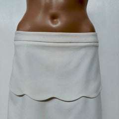 MAX&Co. Ivory Scalloped-Tier Midi Skirt