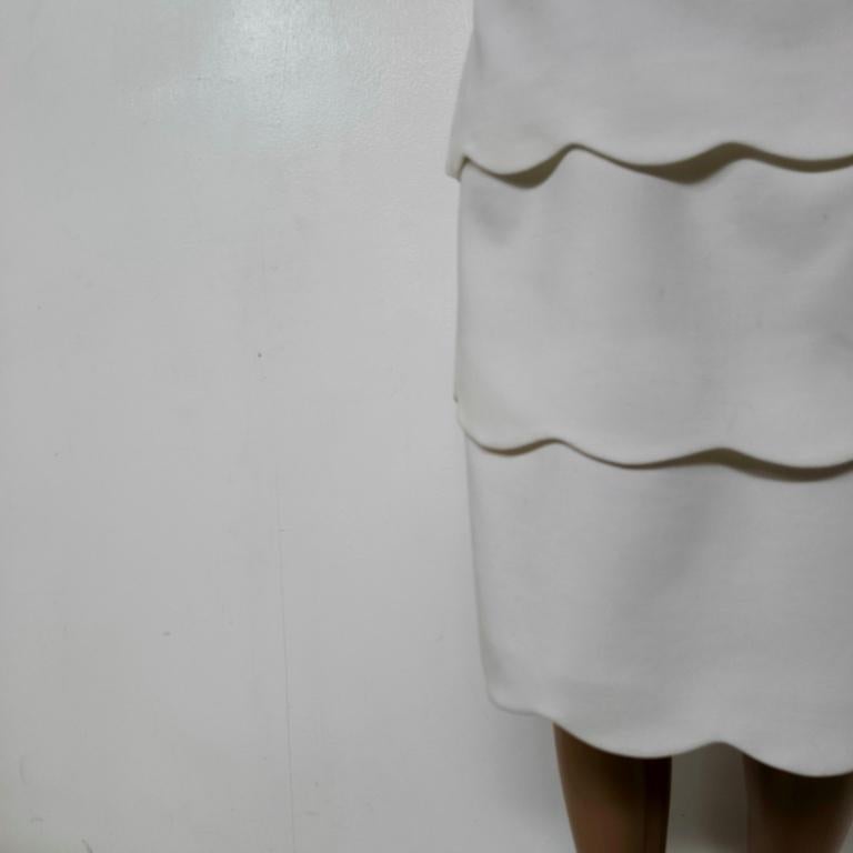 De las mujeres MAX&Co. Ivory Scalloped-Tier Midi Skirt en venta