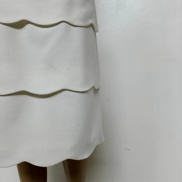 MAX&Co. Ivory Scalloped-Tier Midi Skirt en venta 1