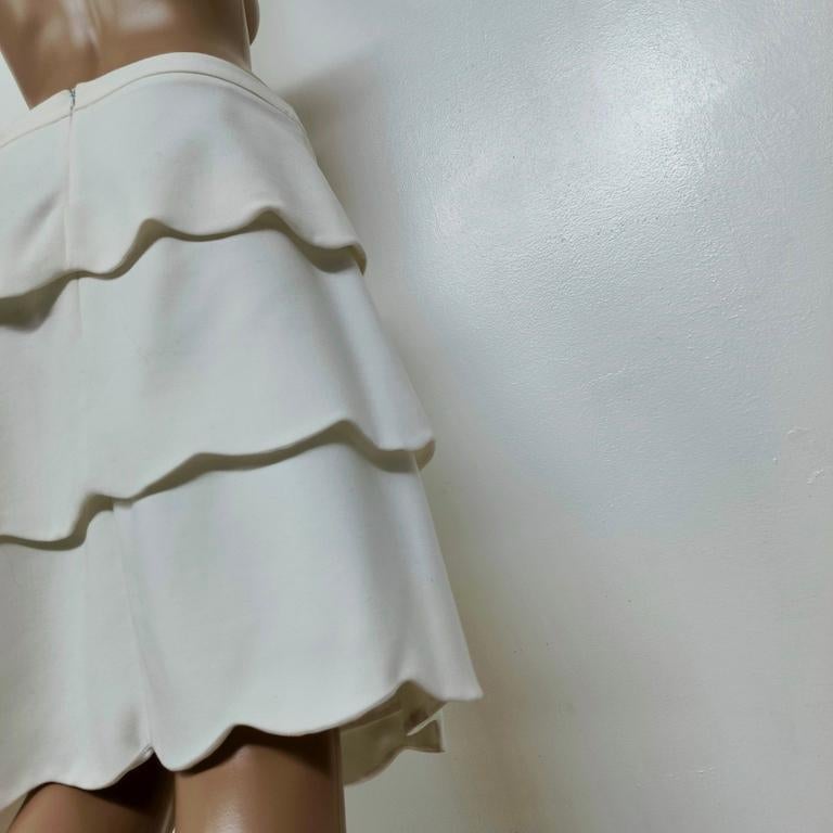MAX&Co. Ivory Scalloped-Tier Midi Skirt en venta 3