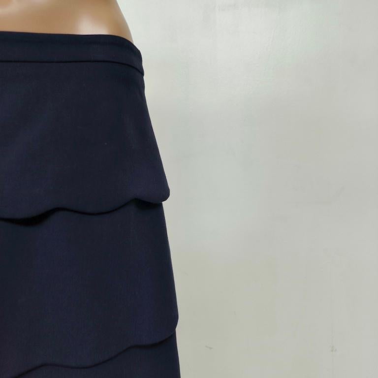 MAX&Co. Navy-Blue Scalloped-Tier Midi Skirt Pour femmes en vente