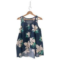 MAX&Co. Navy Floral Sleeveless A-Line Top – Made in Italy