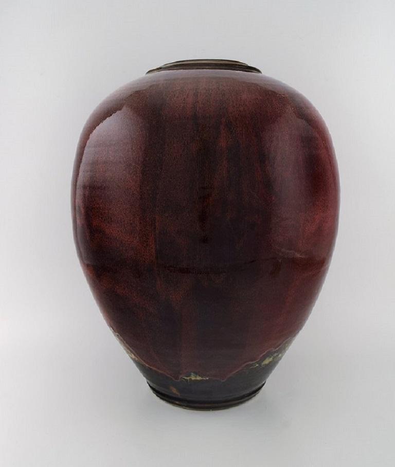 Glazed Maxence Jourdain, French Contemporary Ceramicist, Colossal Unique Floor Vase For Sale