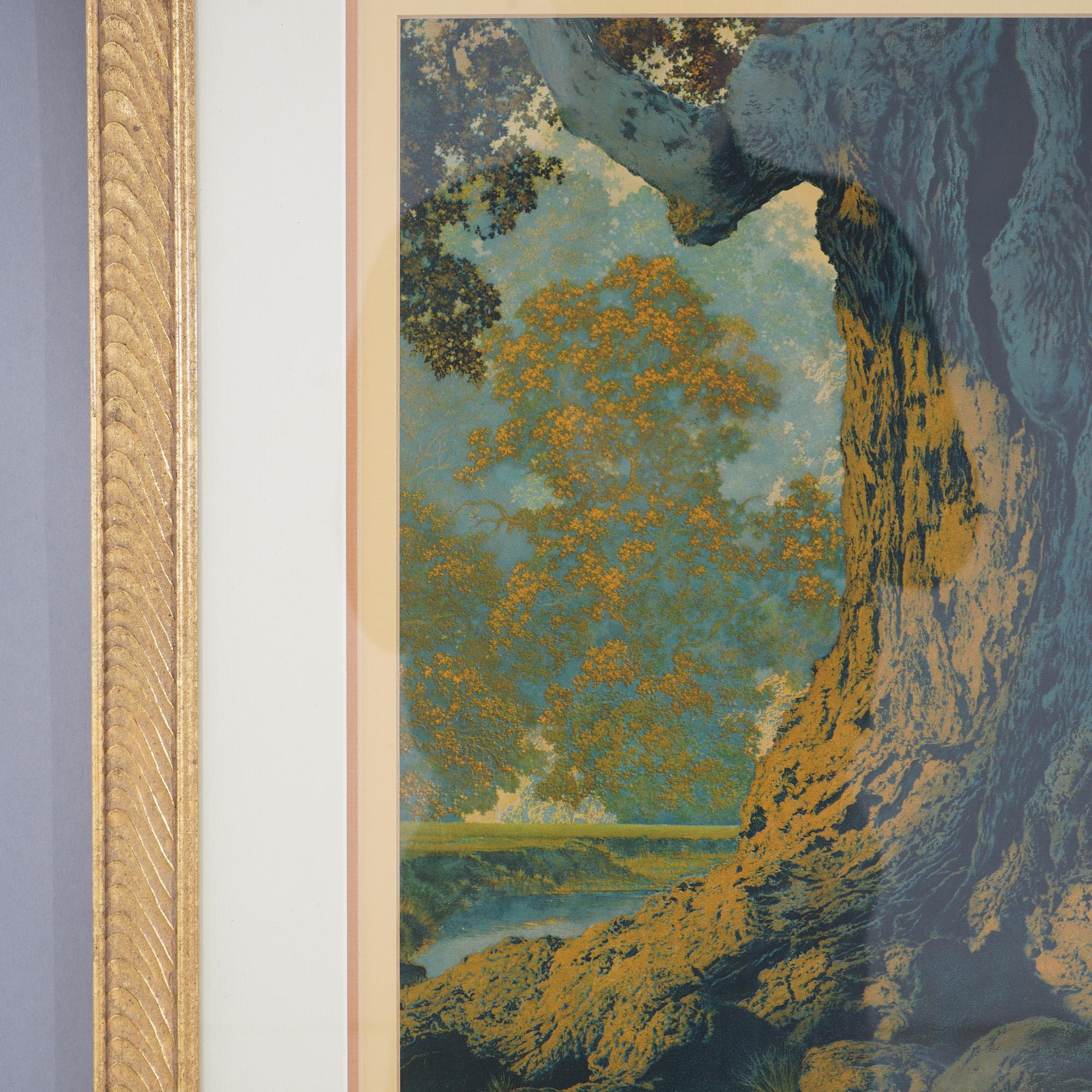 Paper Maxfield Parrish Art Deco Dreaming Large Size Print, Framed, Circa 1920 For Sale