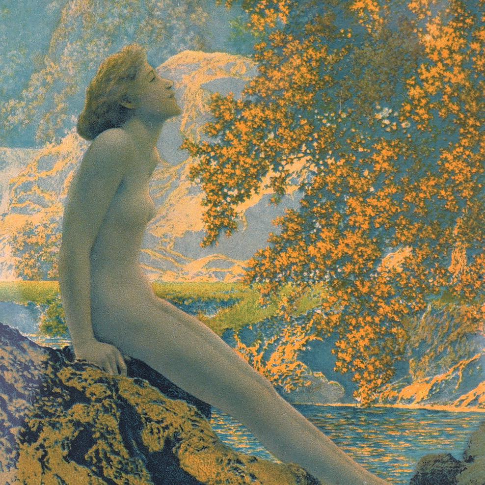 Maxfield Parrish Art Deco Dreaming Large Size Print, Framed, Circa 1920 For Sale 2