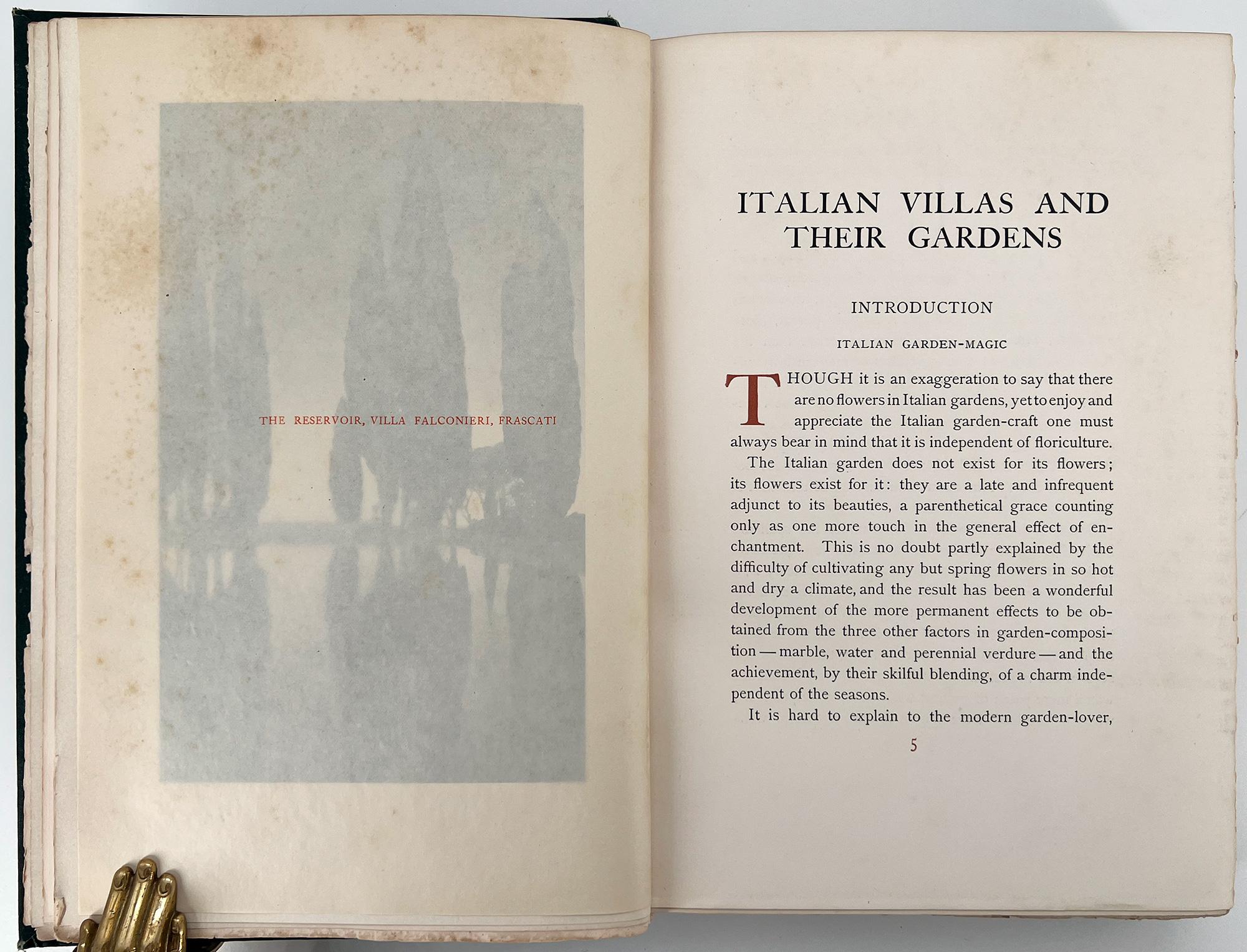 Maxfield PARRISH & Edith WHARTON - Italian Villas and Their Gardens In Excellent Condition For Sale In Middletown, NY