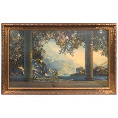 Antique Maxfield Parrish Famous Large Framed Print of "DayBreak"