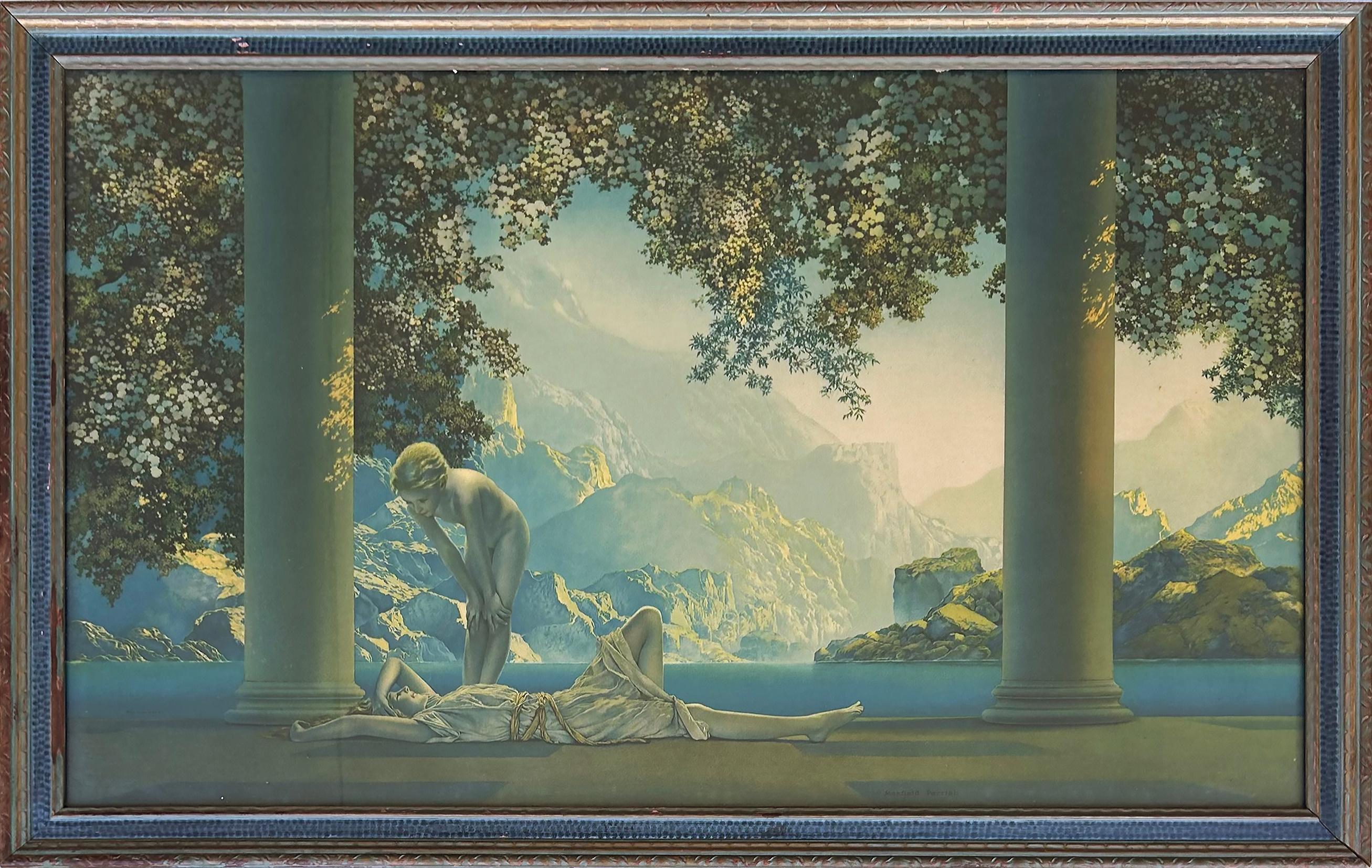 Maxfield Parrish Icono Art Decó Grabado original de 1923 