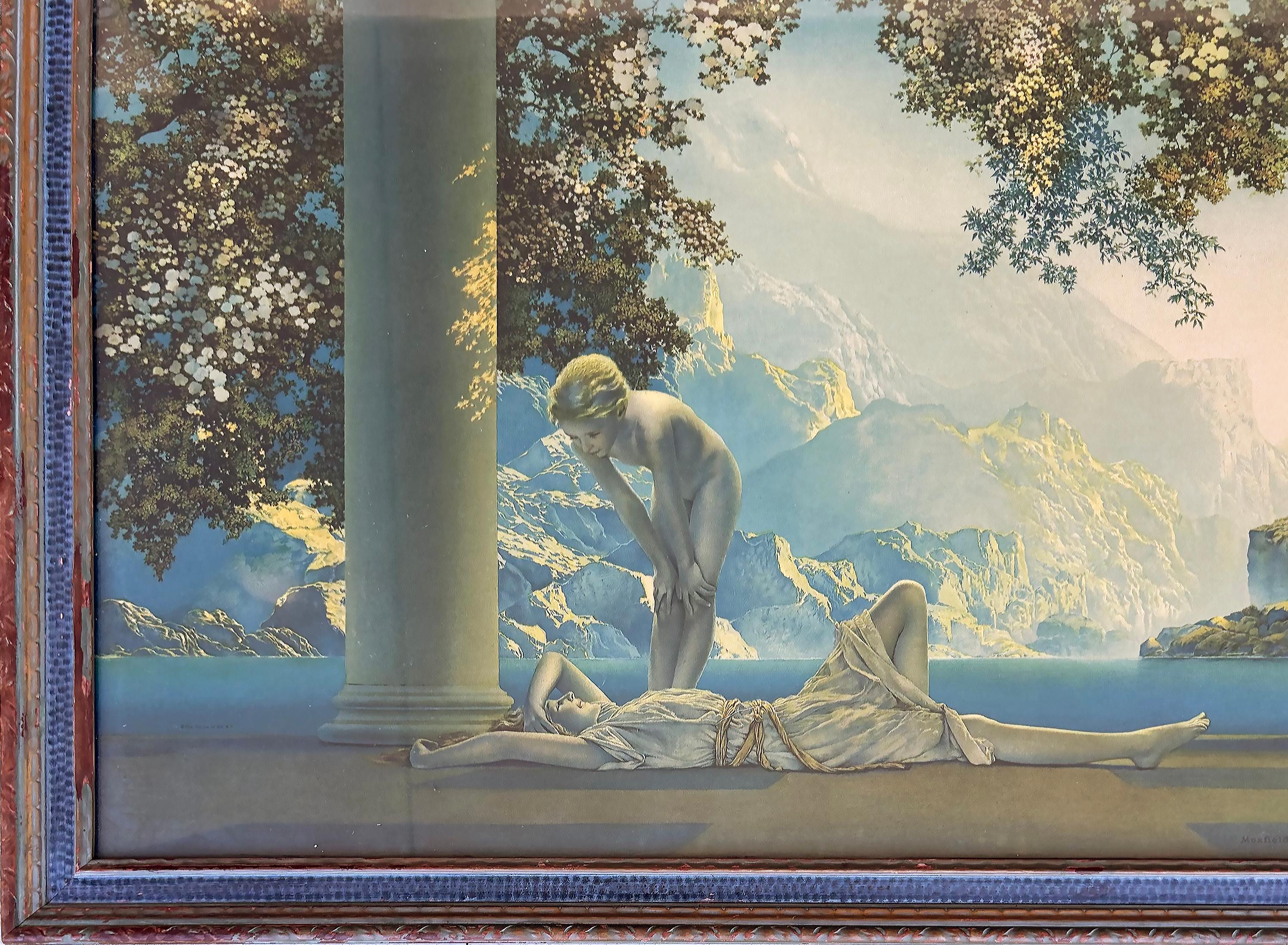 Maxfield Parrish Icono Art Decó Grabado original de 1923 
