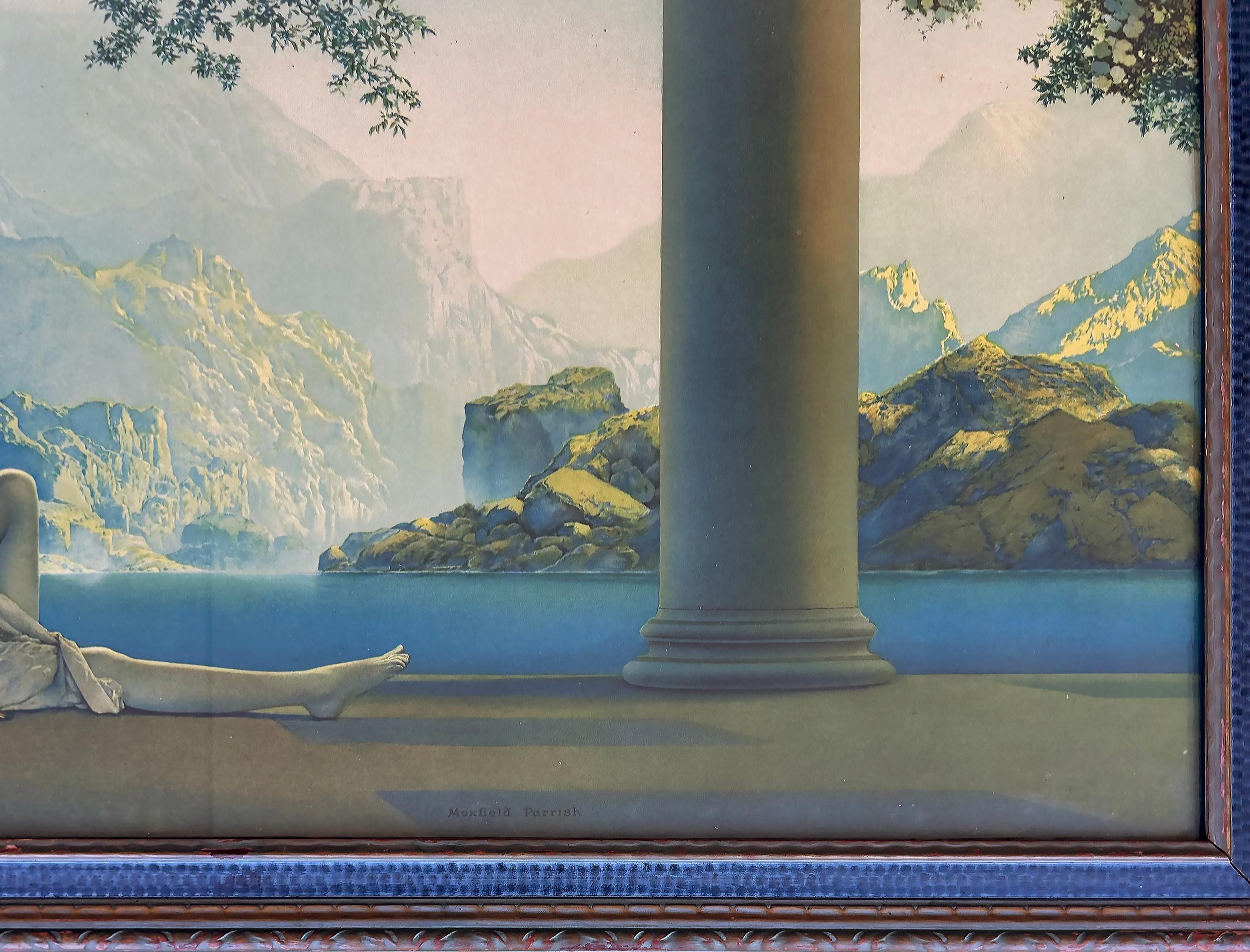 Maxfield Parrish Icono Art Decó Grabado original de 1923 