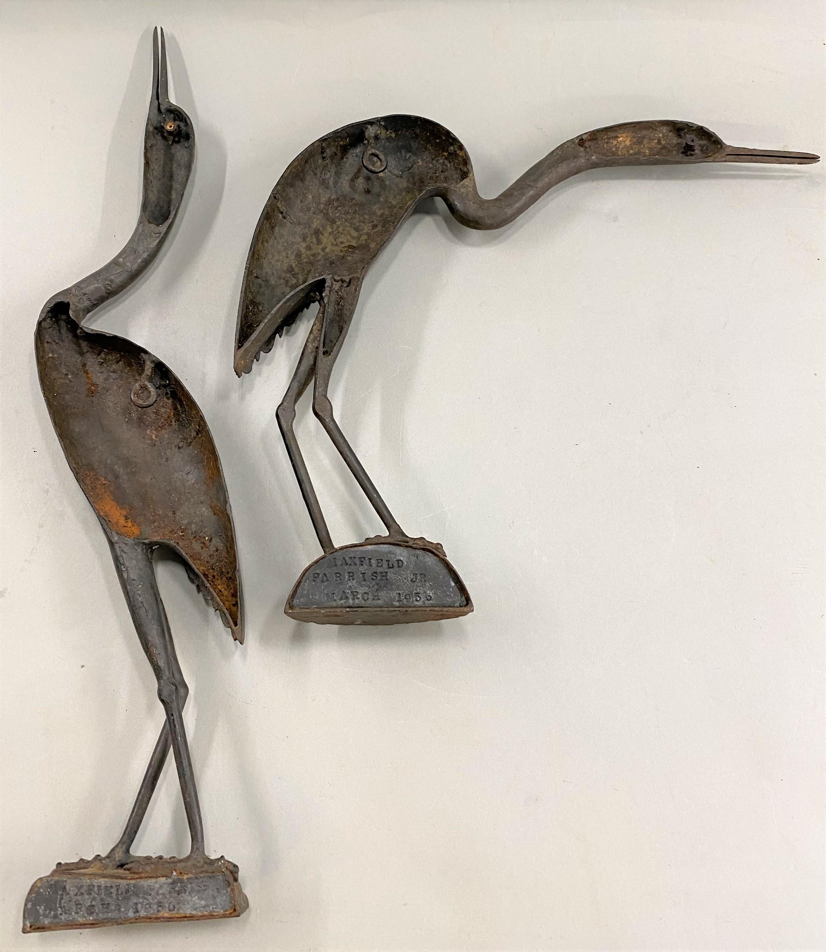 Pair of Iron Egret Wall Sculptures For Sale 10