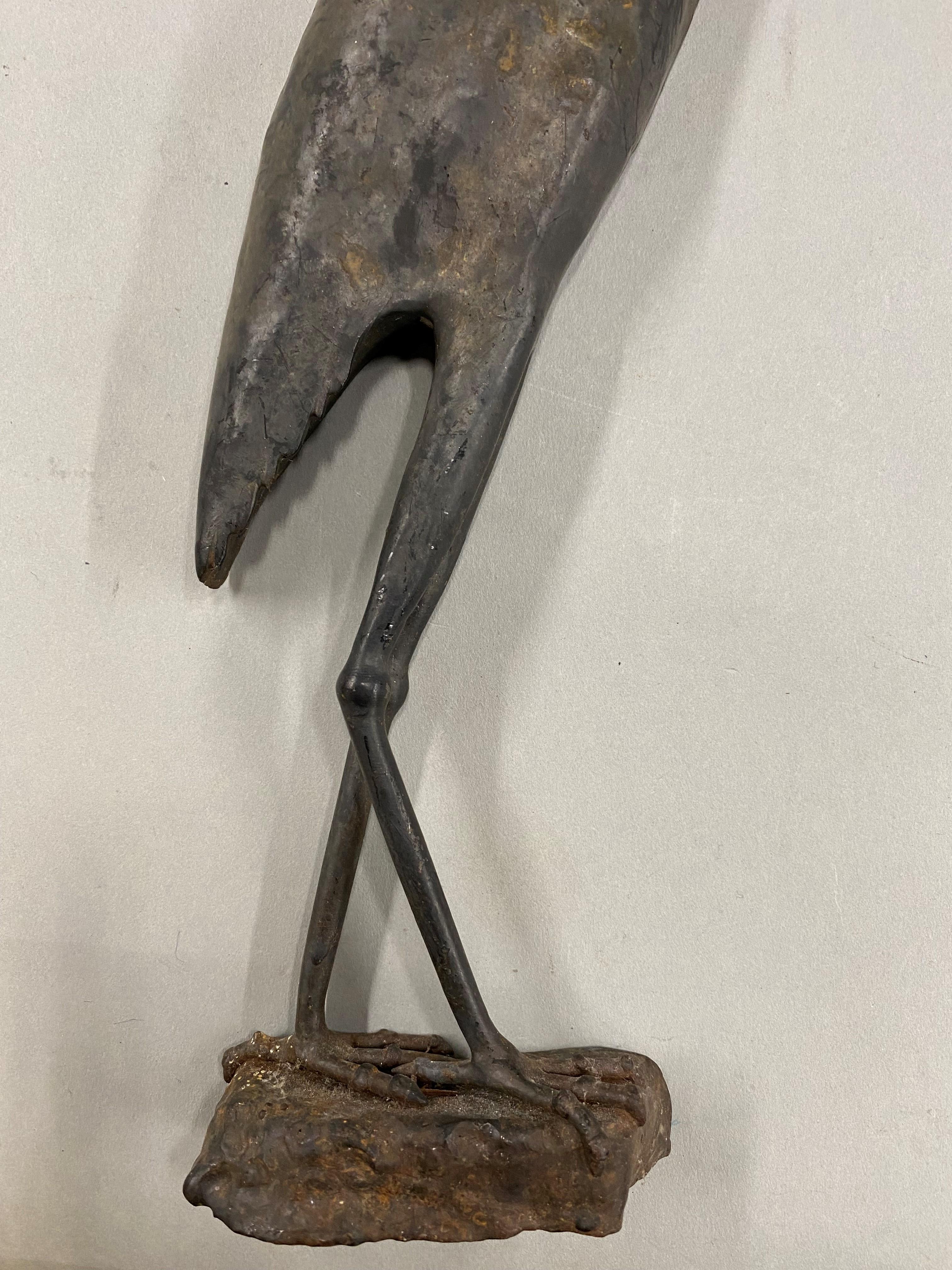 Pair of Iron Egret Wall Sculptures For Sale 3