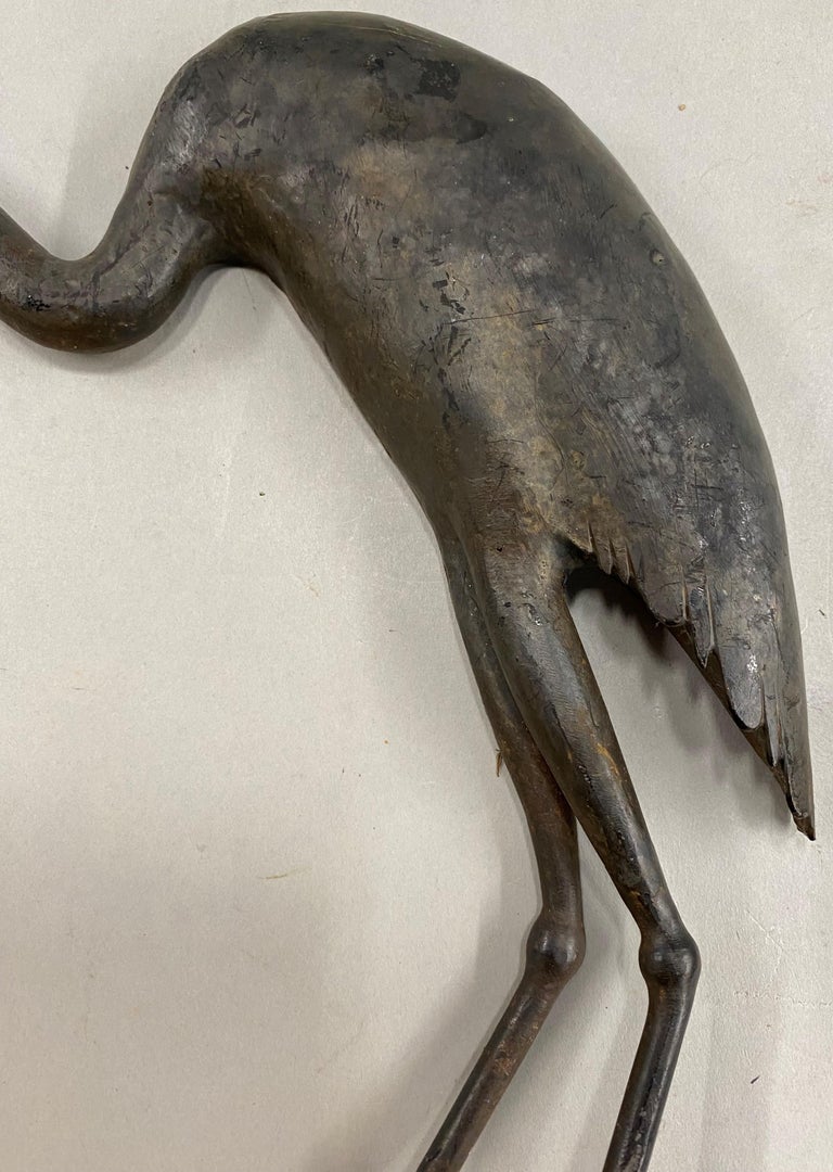 Maxfield Parrish Jr Pair of Iron Egret Wall Sculptures For Sale at