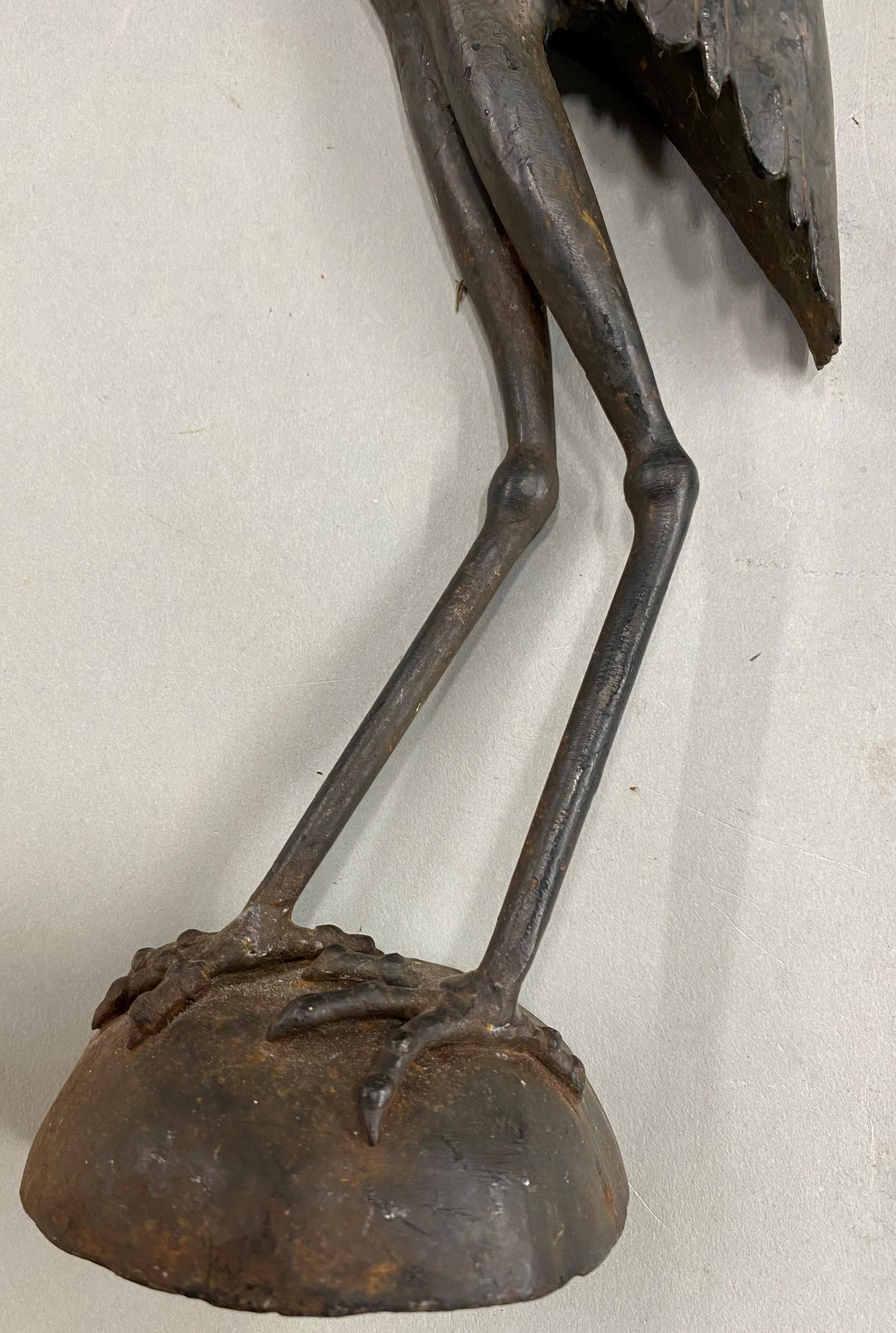 Pair of Iron Egret Wall Sculptures For Sale 7