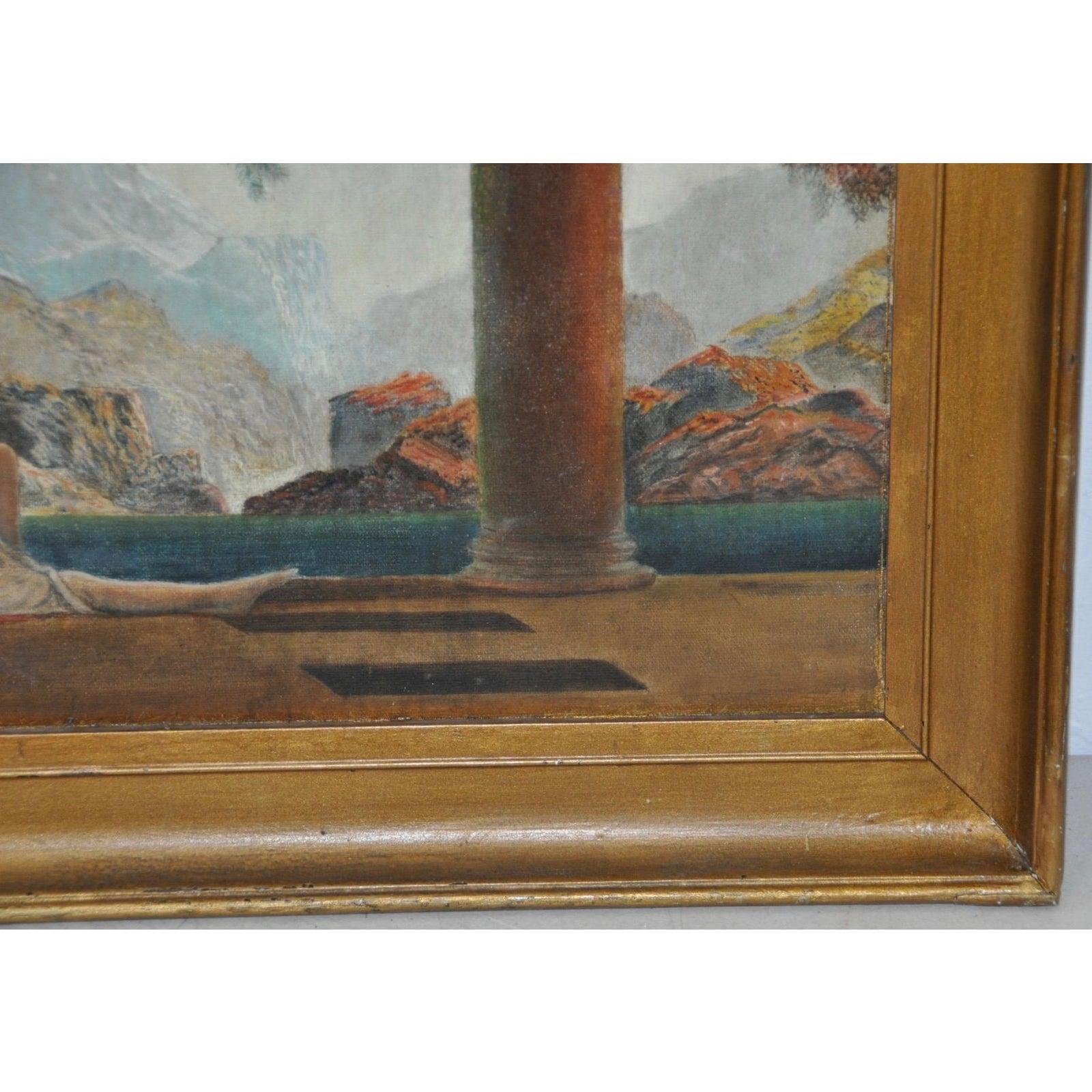 „Daybreak“ Original Ölgemälde des 20. Jahrhunderts nach Parrish, Original (Braun), Figurative Painting, von Maxfield Parrish