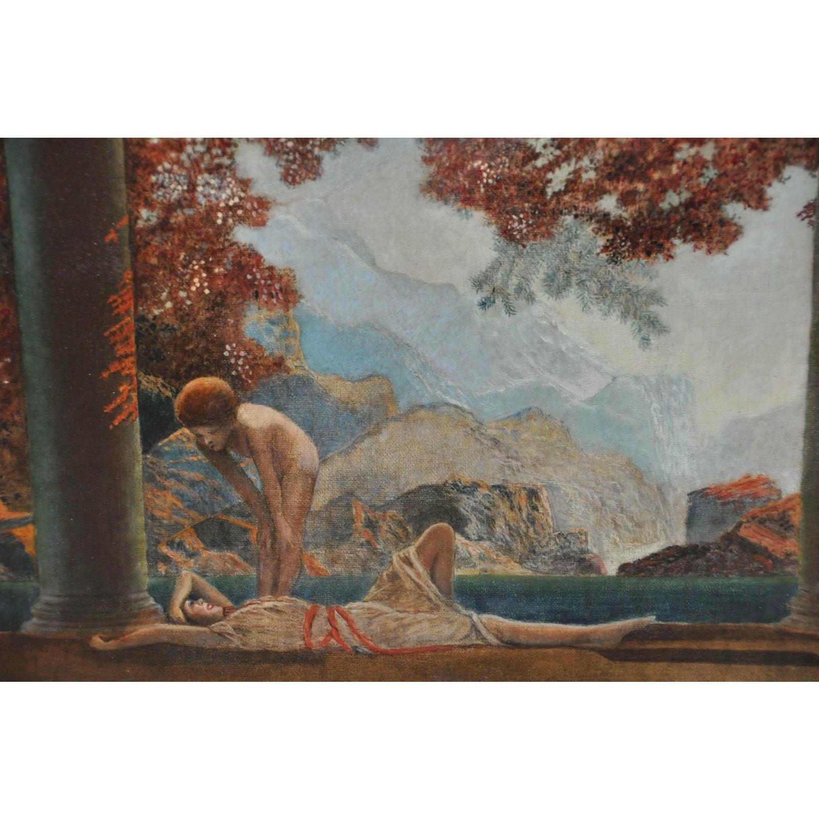 „Daybreak“ Original Ölgemälde des 20. Jahrhunderts nach Parrish, Original im Angebot 2